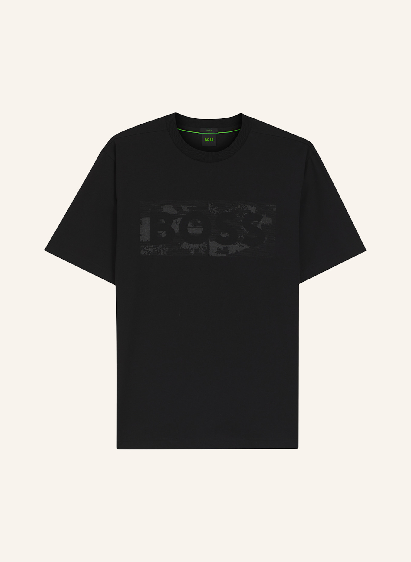 BOSS T-Shirt TS_GLOBE LOGOPATTERN Regular Fit: SCHWARZ