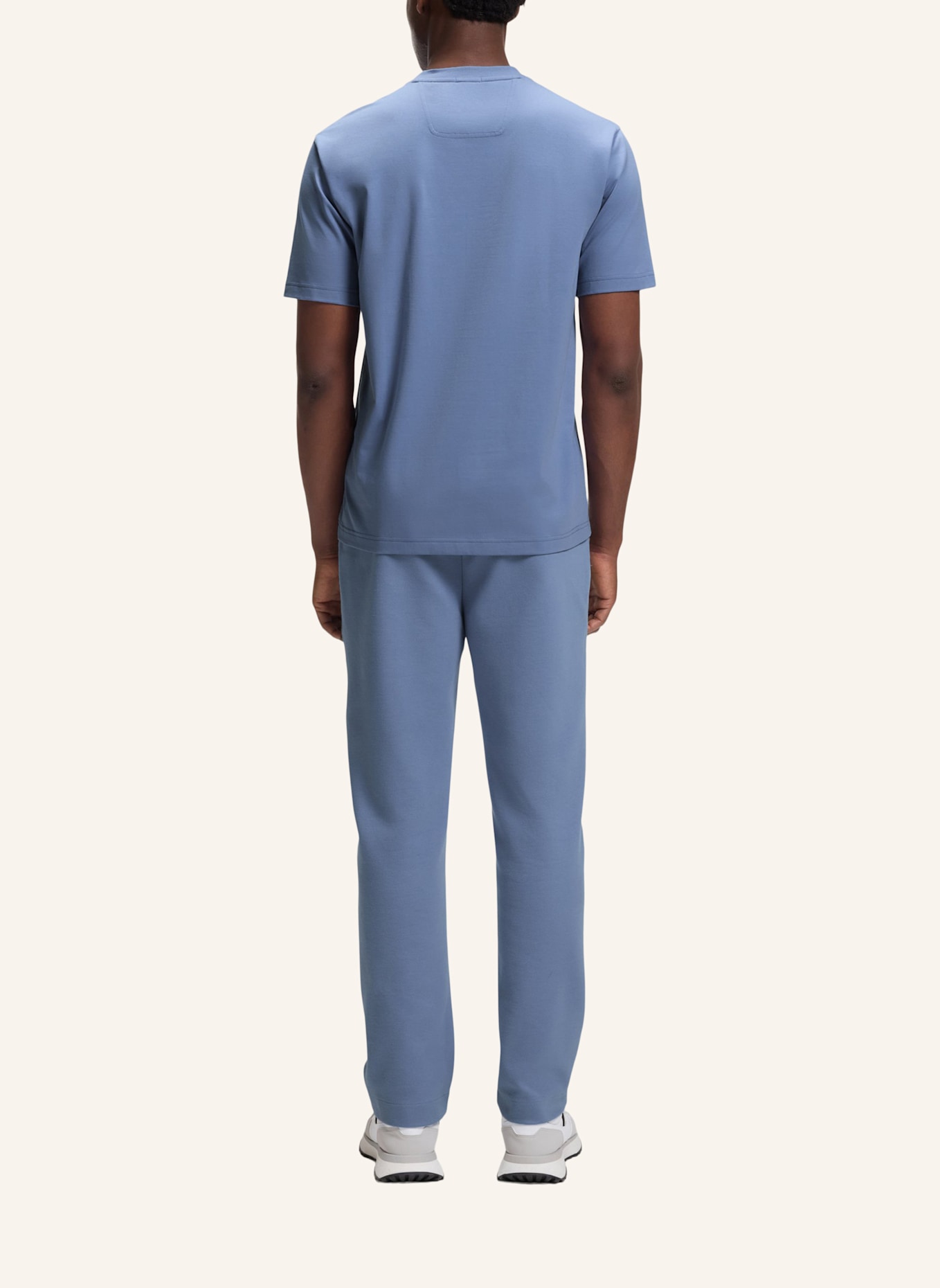 BOSS T-Shirt TS_GLOBE LOGOPATTERN Regular Fit: HELLBLAU