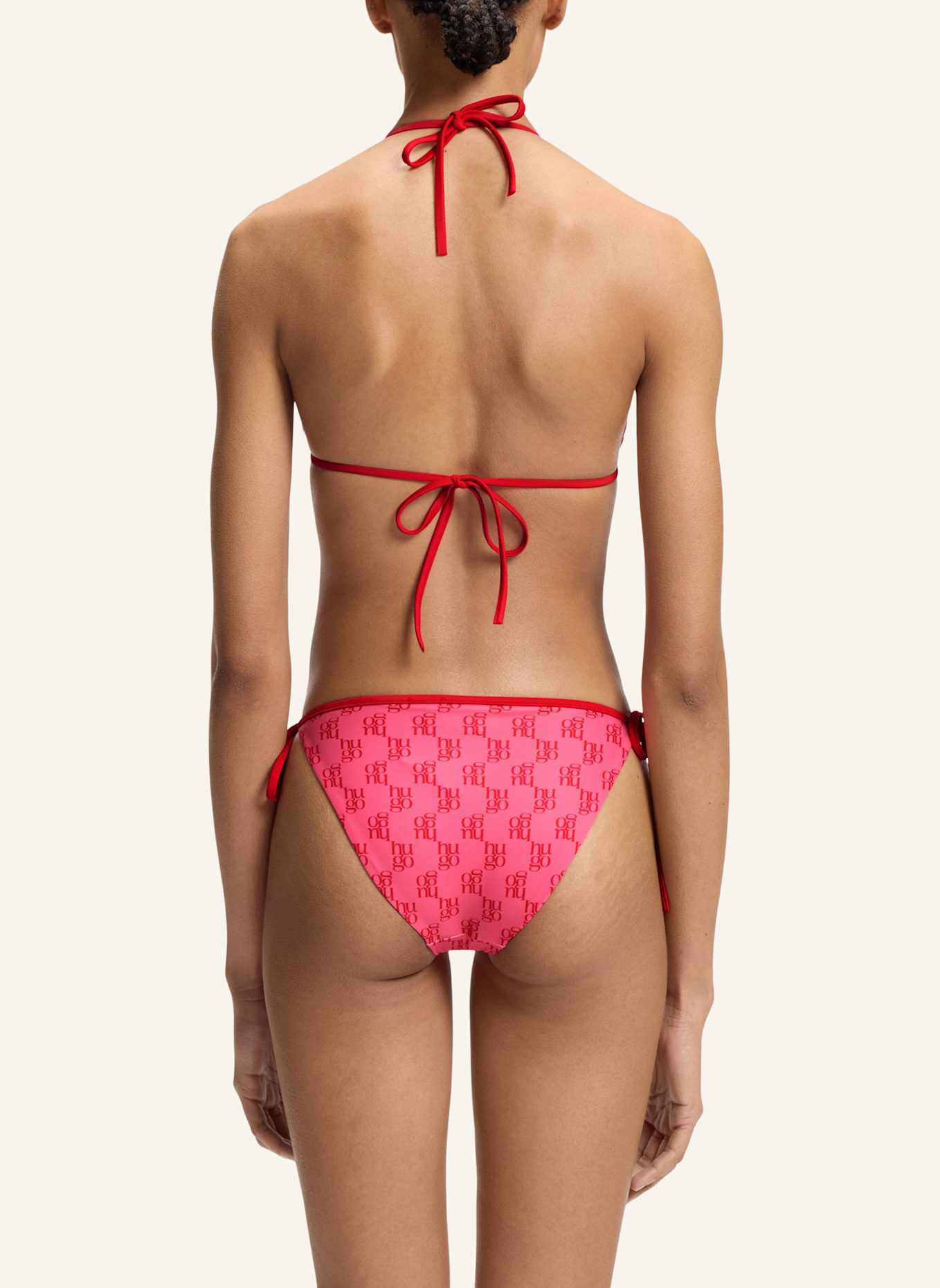 HUGO Bikini-Oberteil MONOGRAM TRIANGLE Regular Fit: PINK