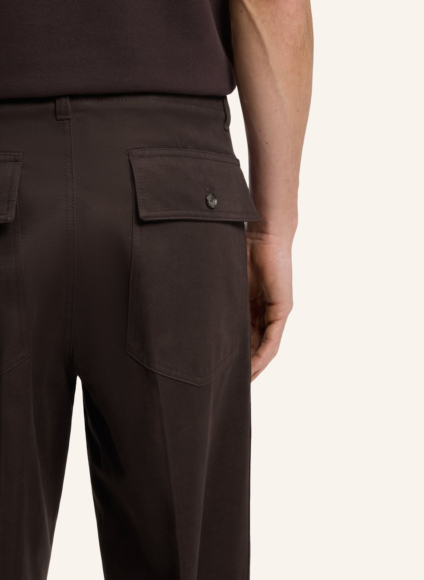 BOSS Casual Hose ROBERTO_RW Relaxed Fit: DUNKELBRAUN