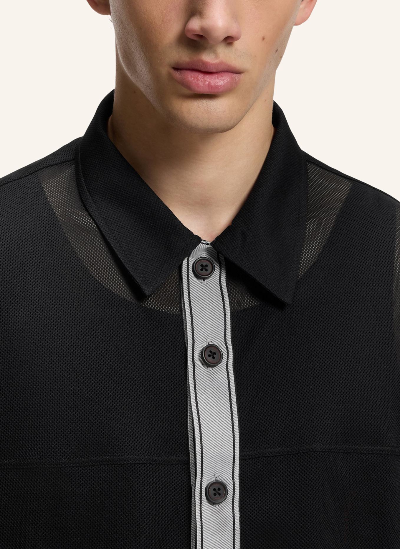 HUGO Badeshort LITE_BEACH SHIRT: SCHWARZ