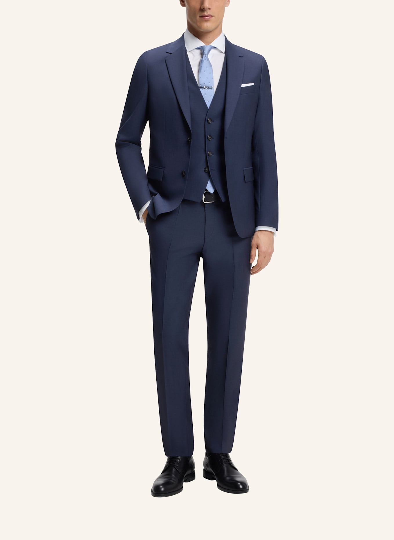 BOSS Business Anzug H-HOUSTON-3PCS-262 Slim Fit: DUNKELBLAU