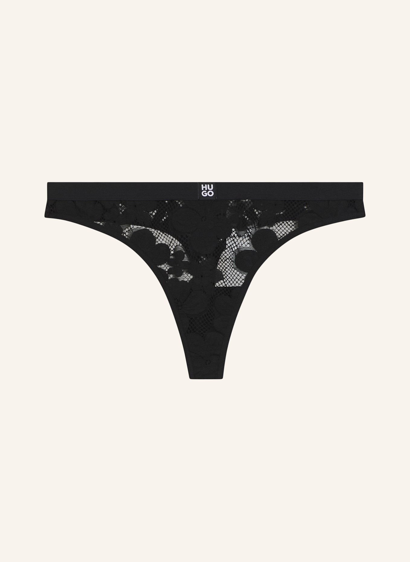 HUGO Slip BLOOM LACE THONG: SCHWARZ