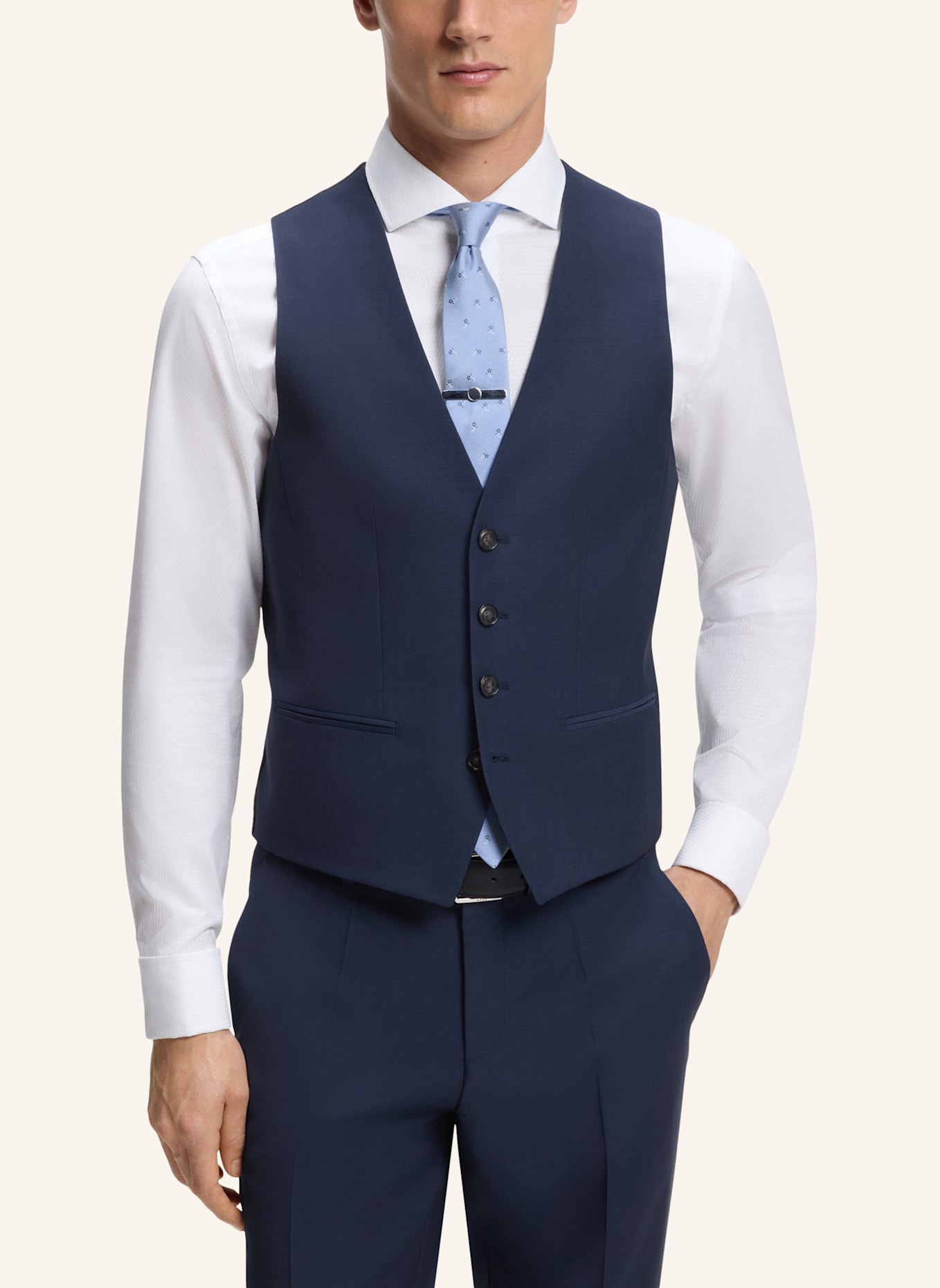 BOSS Business Anzug H-HOUSTON-3PCS-262 Slim Fit: DUNKELBLAU
