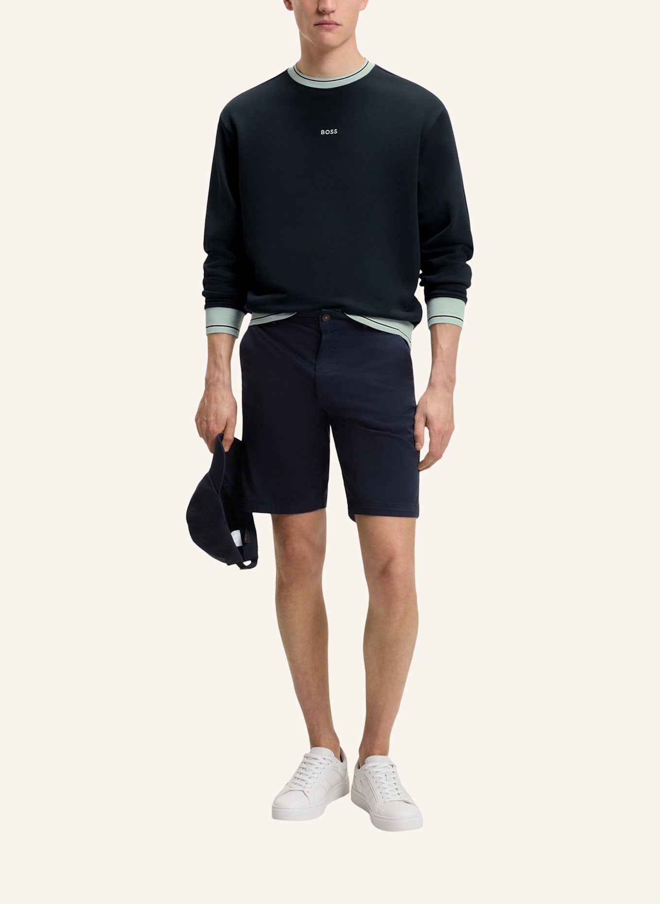 BOSS Sweatshirt WE_BLOCKS Relaxed Fit: DUNKELBLAU