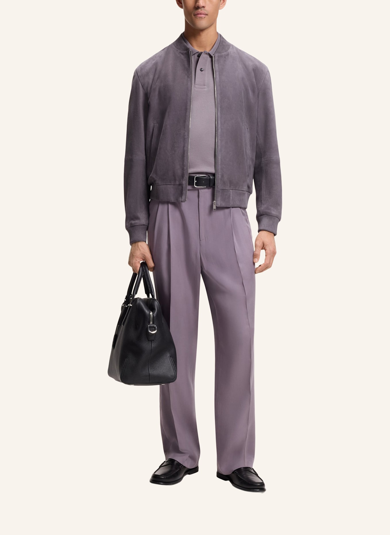 BOSS Lederblouson MULLER: LILA