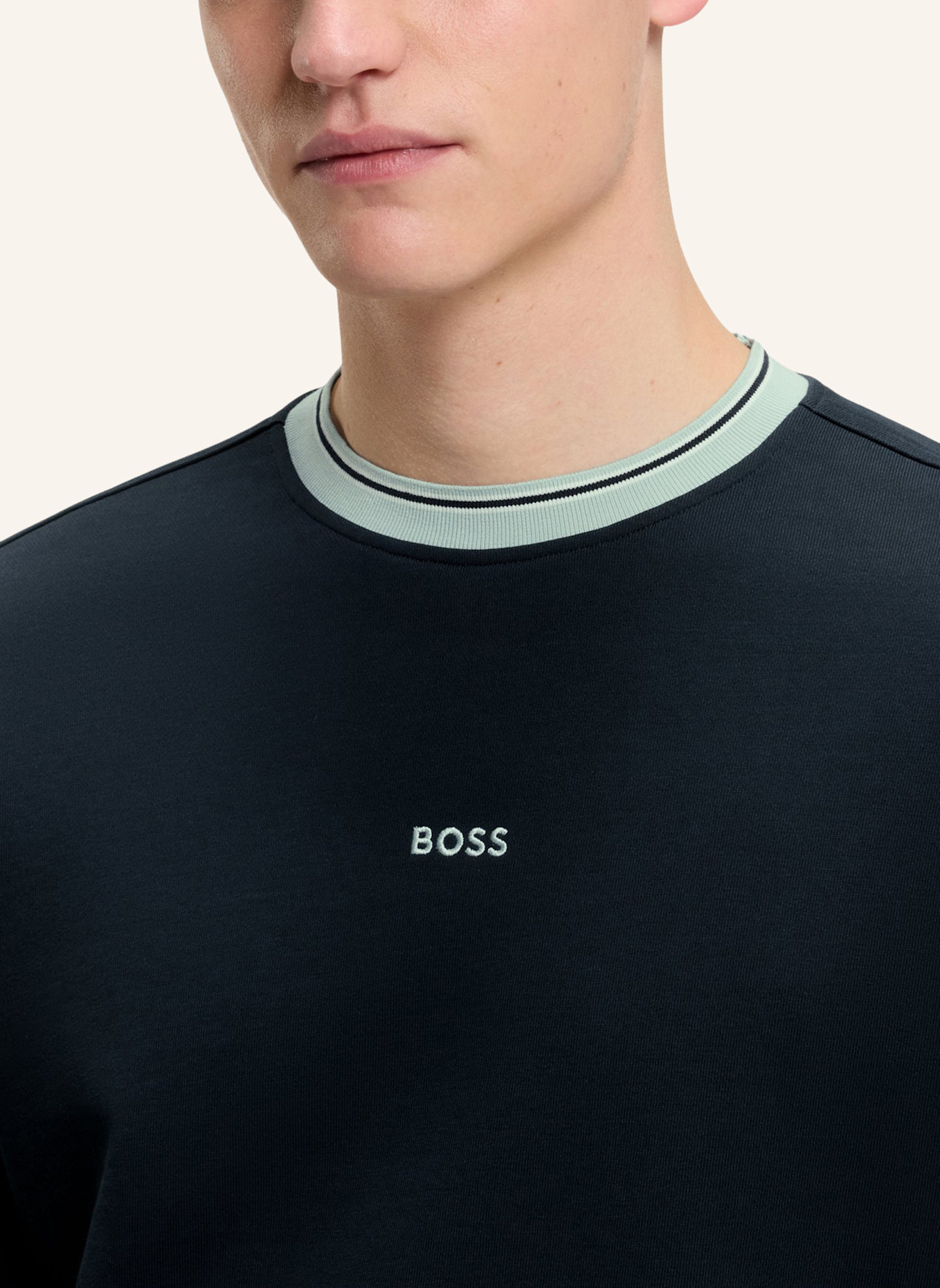 BOSS Sweatshirt WE_BLOCKS Relaxed Fit: DUNKELBLAU