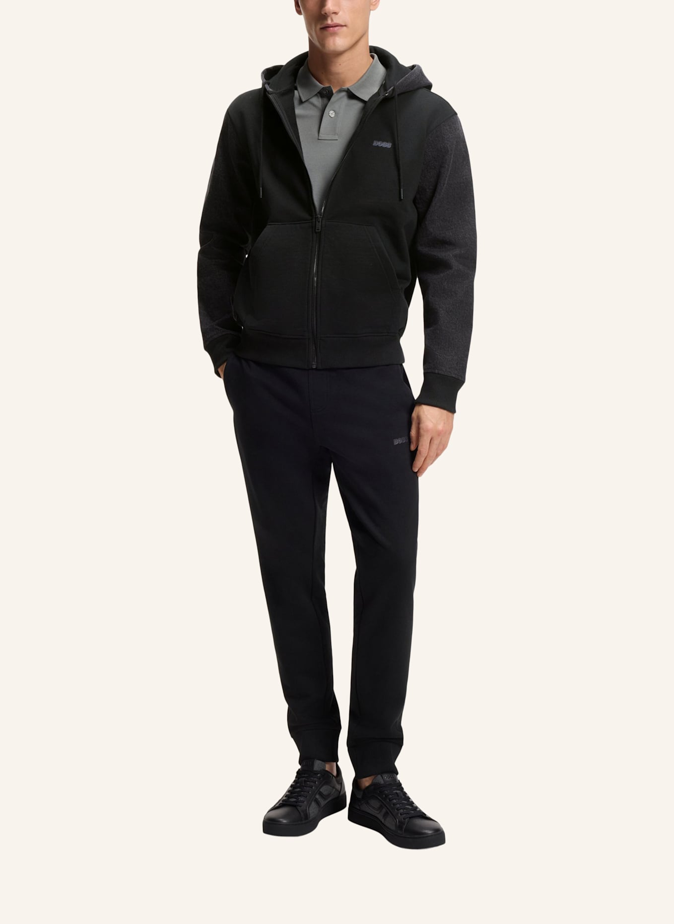 BOSS Sweatshirt TRACKSUITMIXDENIM_IN Relaxed Fit: SCHWARZ