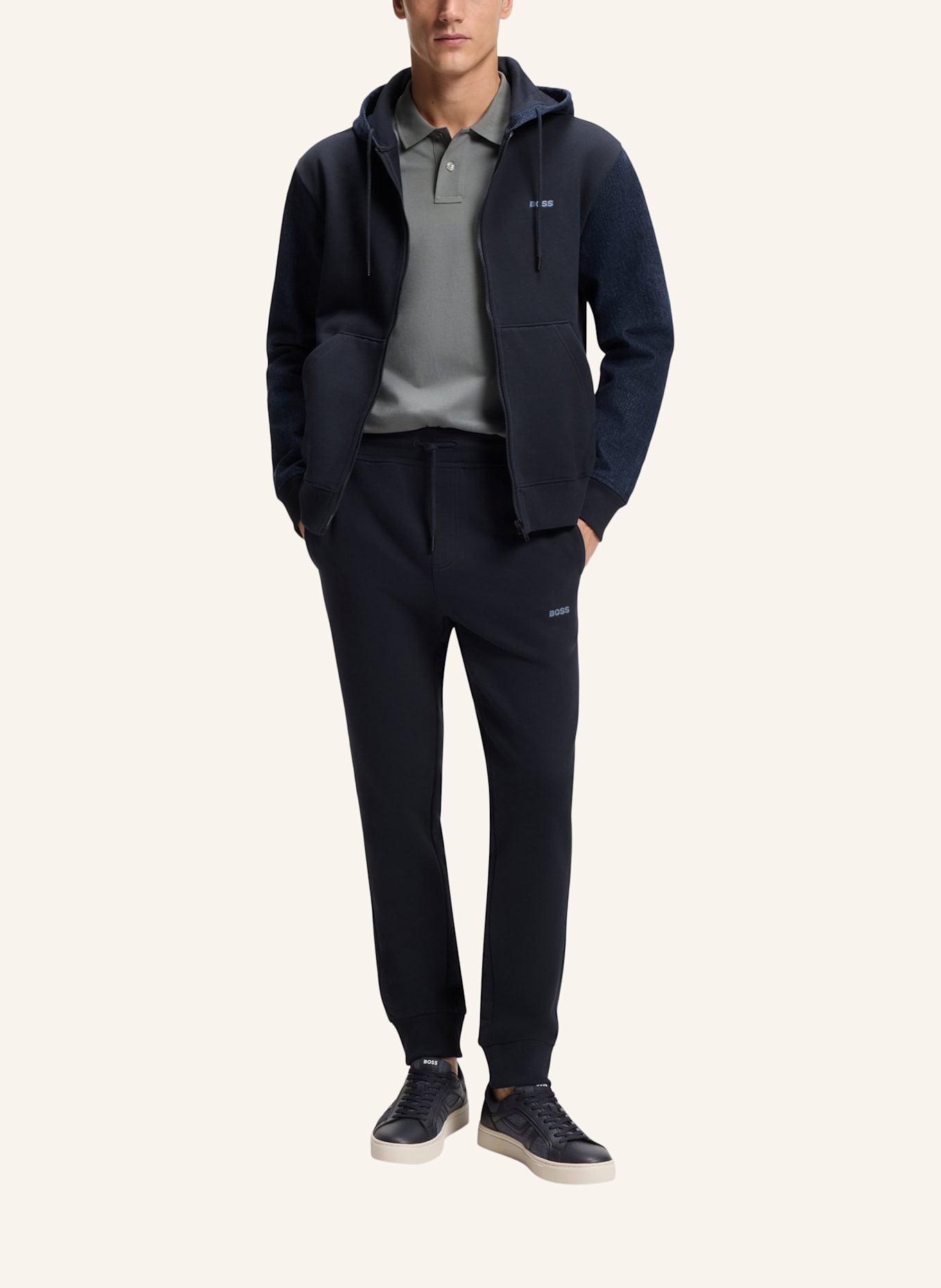 BOSS Sweatshirt TRACKSUITMIXDENIM_IN Relaxed Fit: DUNKELBLAU