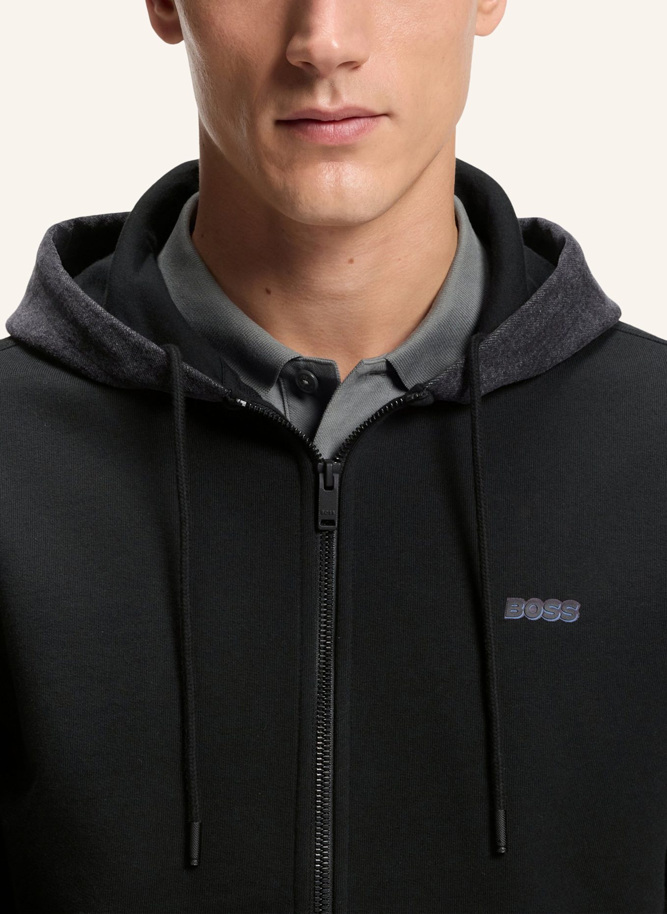 BOSS Sweatshirt TRACKSUITMIXDENIM_IN Relaxed Fit: SCHWARZ