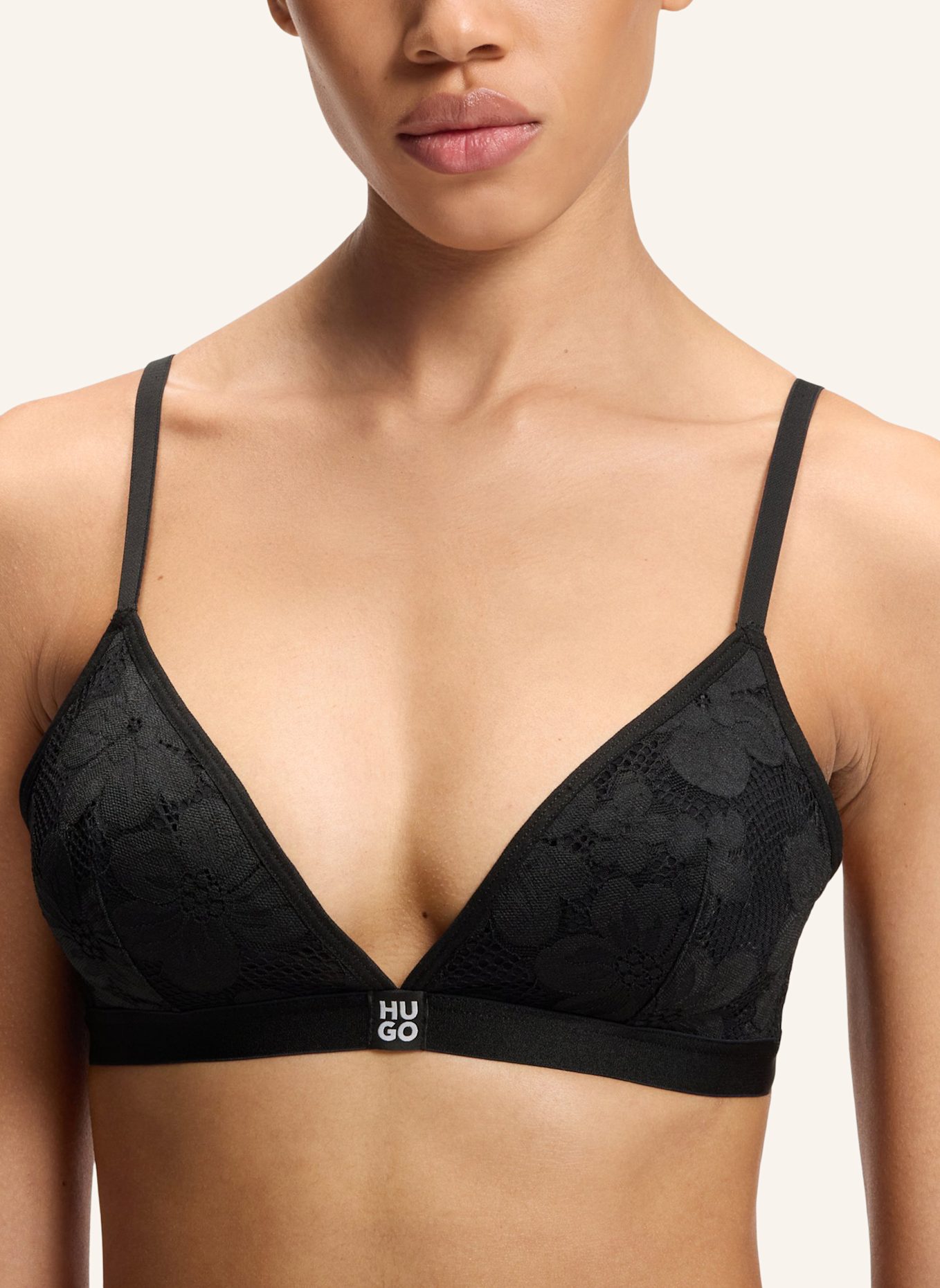 HUGO Bh BLOOM LACE TRIANGLEP: SCHWARZ