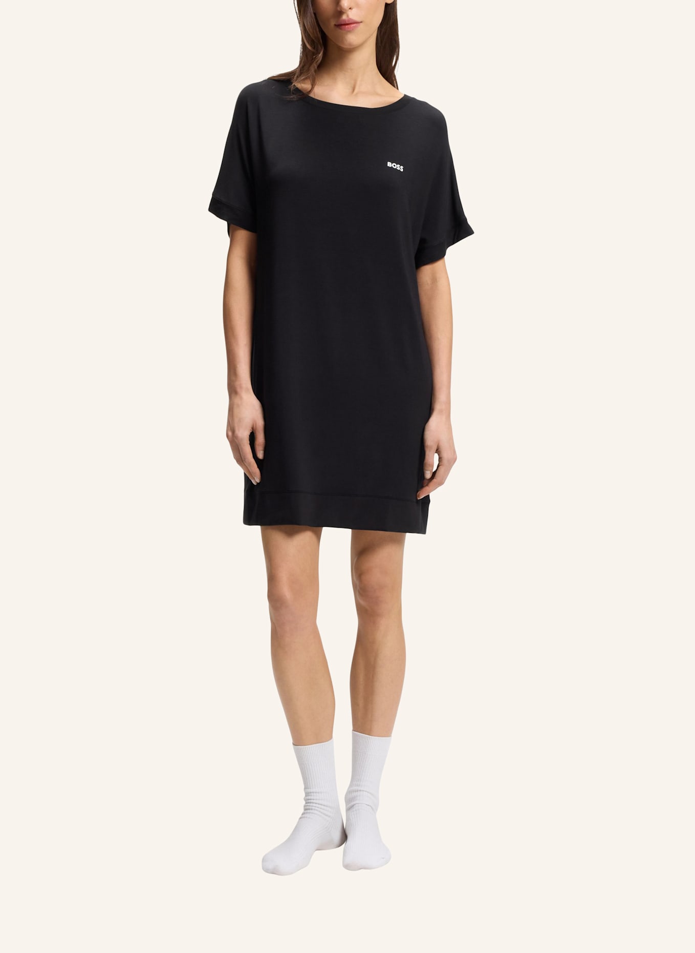 BOSS Nachtwäsche ELEMENT_NIGHTIE: SCHWARZ