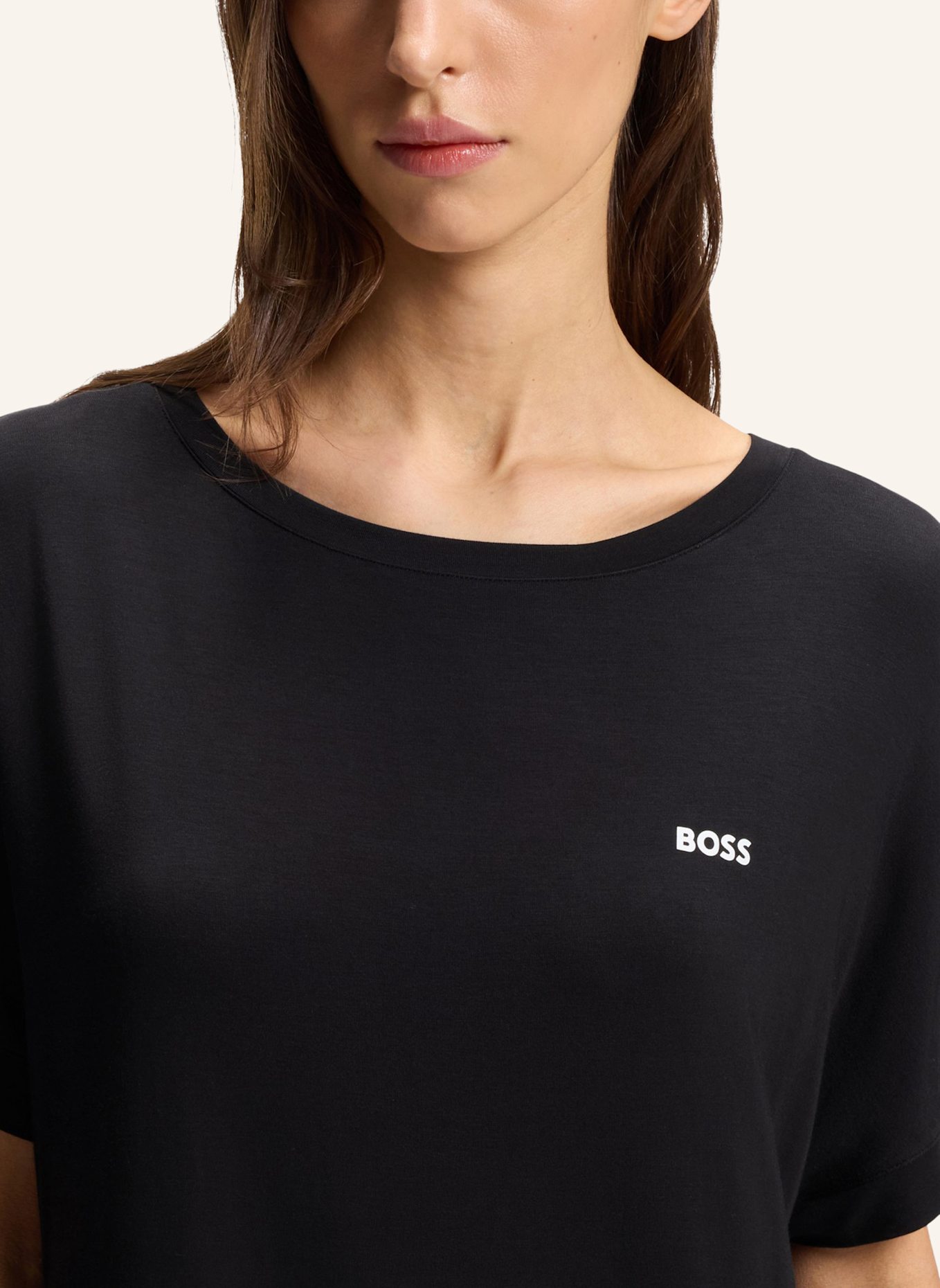 BOSS Nachtwäsche ELEMENT_NIGHTIE: SCHWARZ