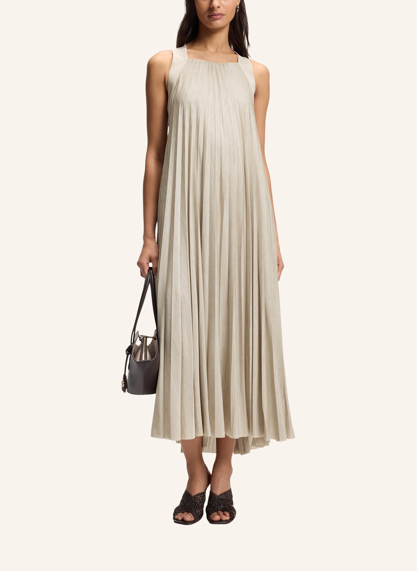 BOSS Jersey-Kleid EDACKI Relaxed Fit: BEIGE