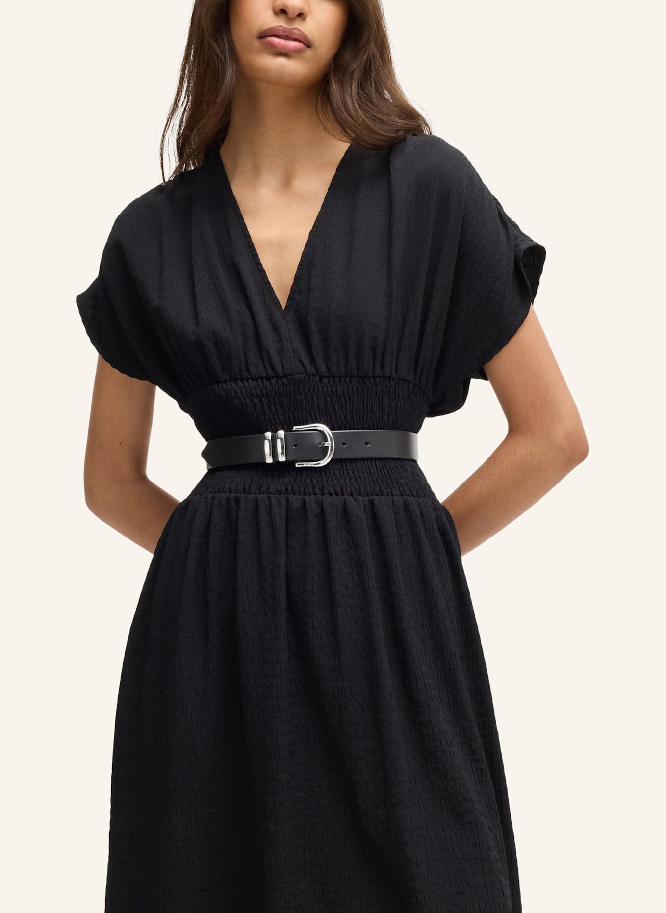 HUGO Casual Gürtel NORA-MLOOP_SZ30: SCHWARZ