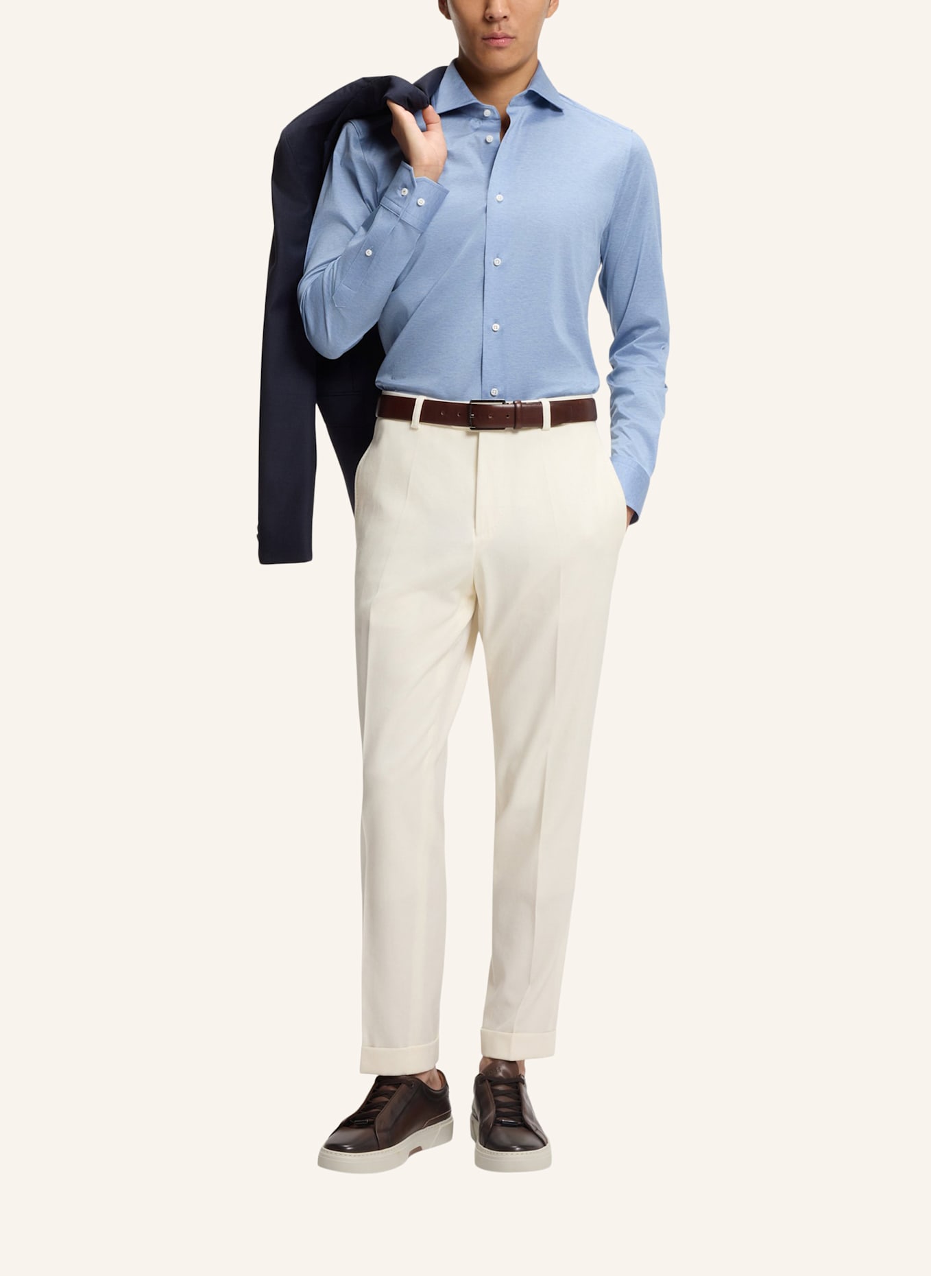 BOSS Business Hose L-PEET-FLAT-253 Tapered Fit: WEISS