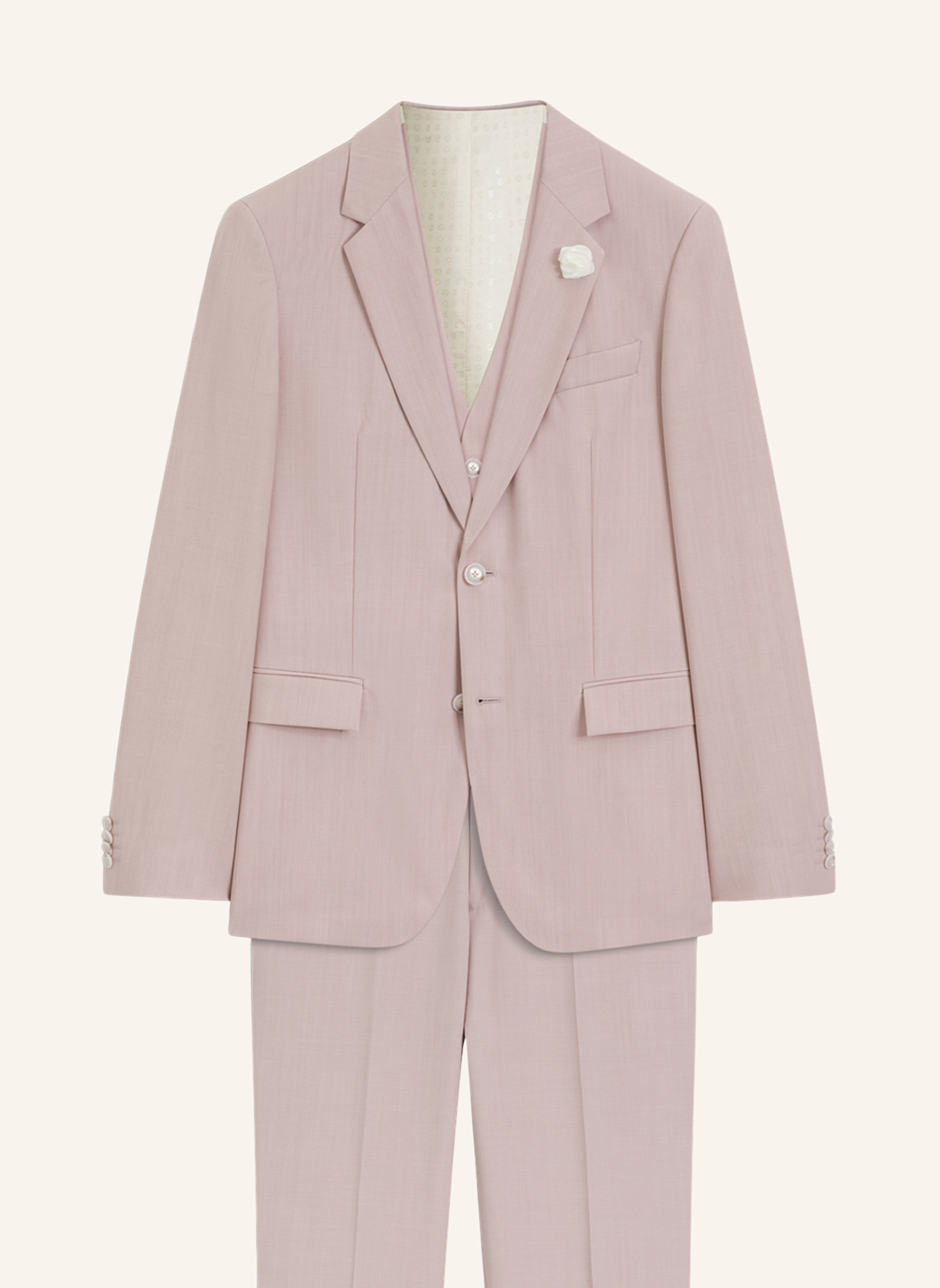 BOSS Business Anzug H-HOUSTON-3PCS-262 Slim Fit: HELLROSA