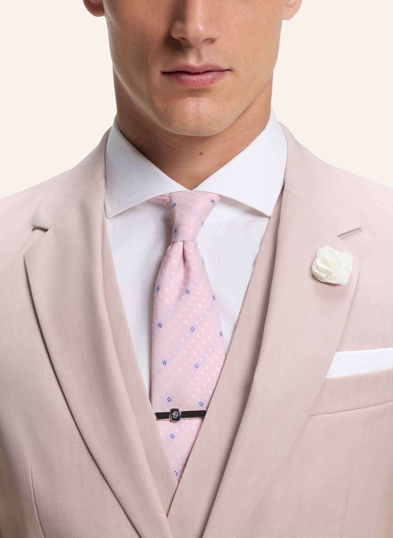 BOSS Business Anzug H-HOUSTON-3PCS-262 Slim Fit: HELLROSA