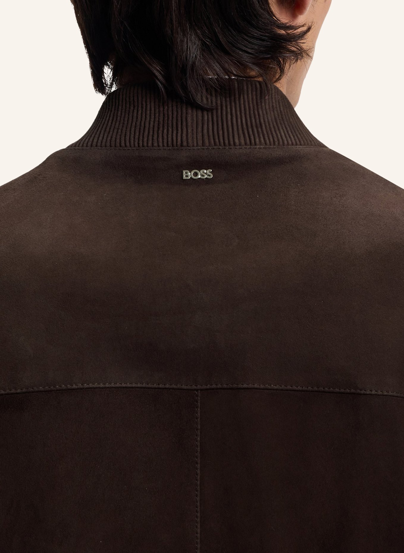 BOSS Lederblouson MULLER: DUNKELBRAUN