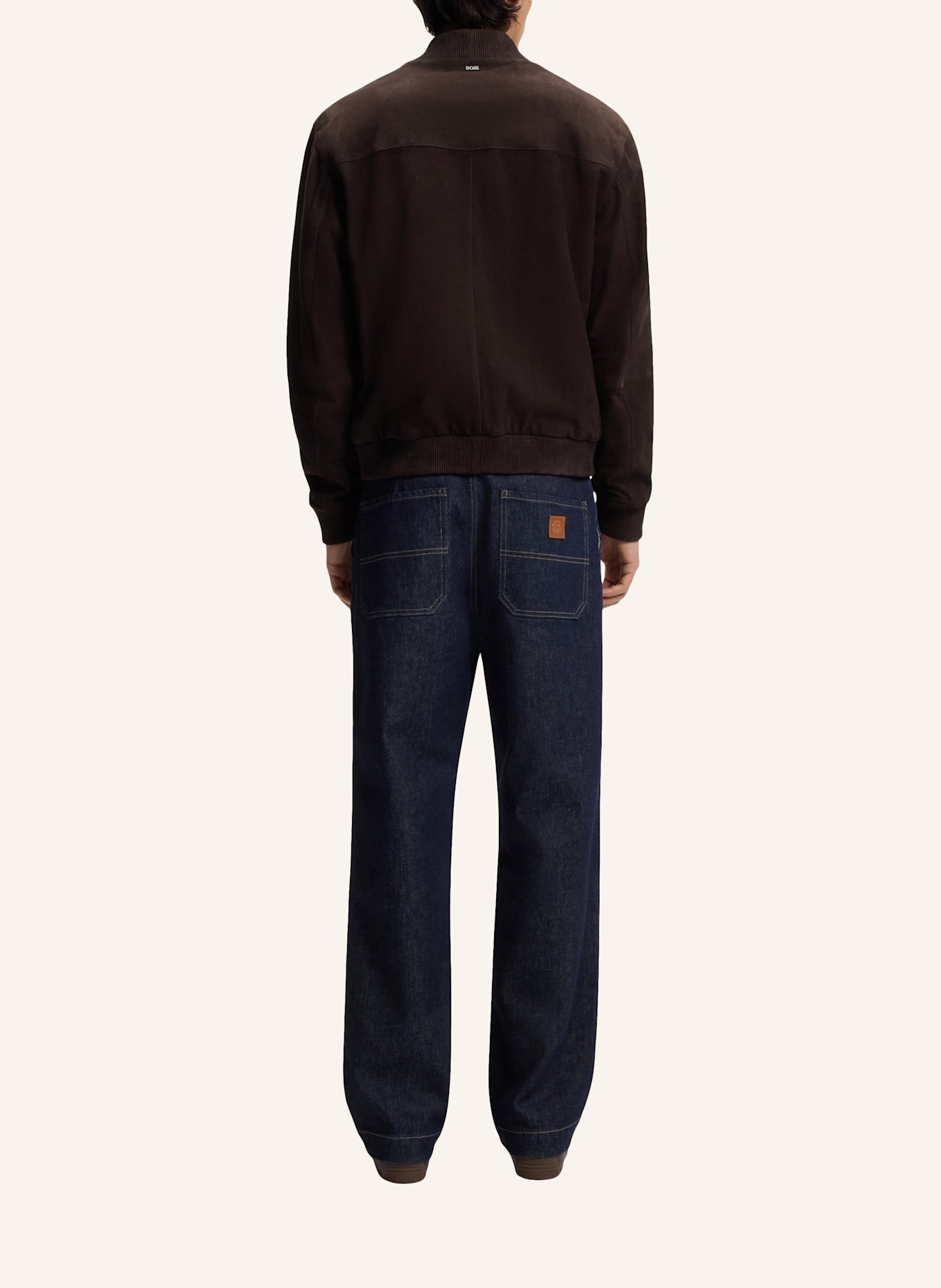 BOSS Lederblouson MULLER: DUNKELBRAUN