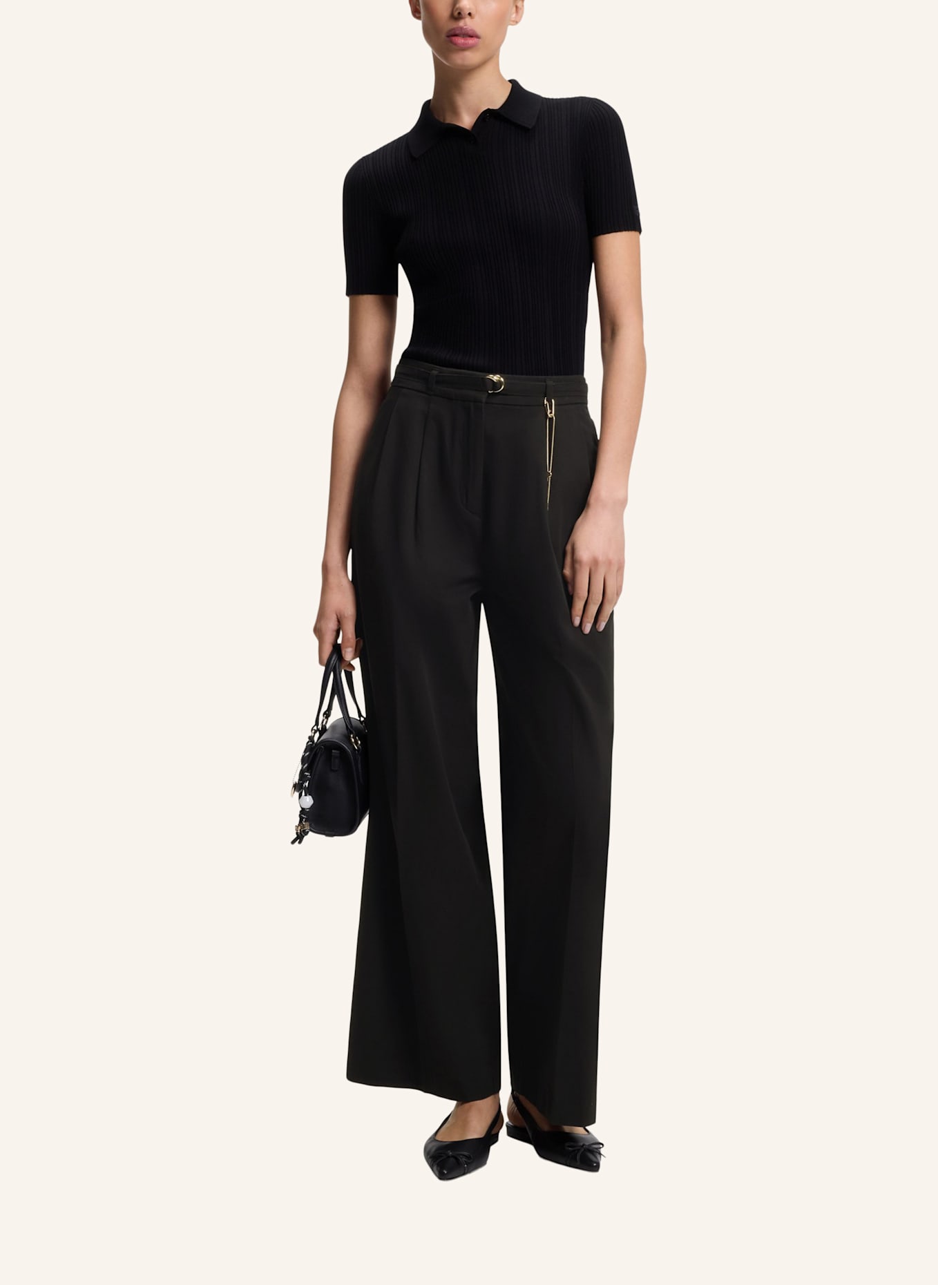 HUGO Casual Hose HENESA-2-W Straight Fit: SCHWARZ