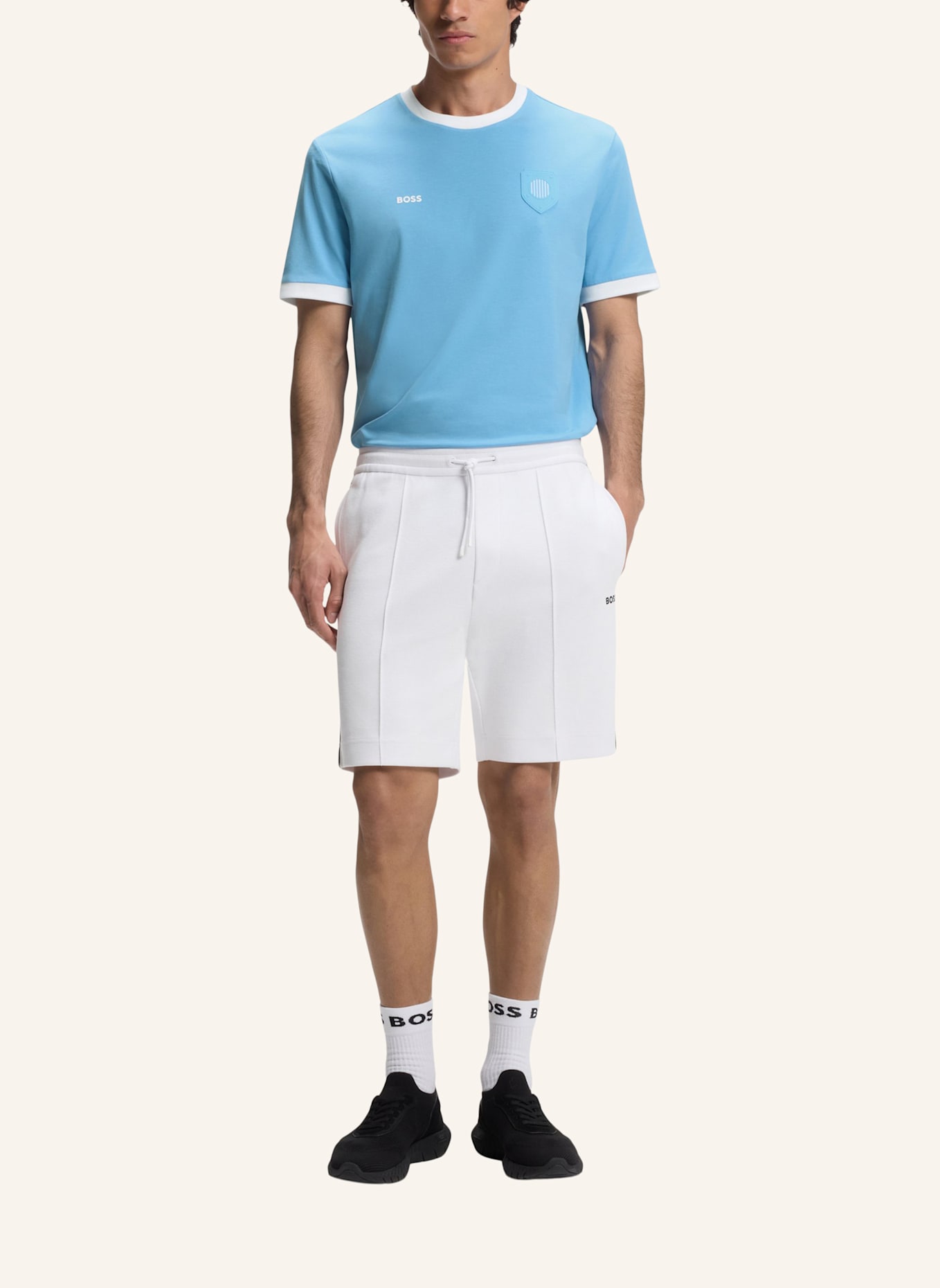 BOSS T-Shirt TS_BB BC LUX TEE Regular Fit: HELLBLAU