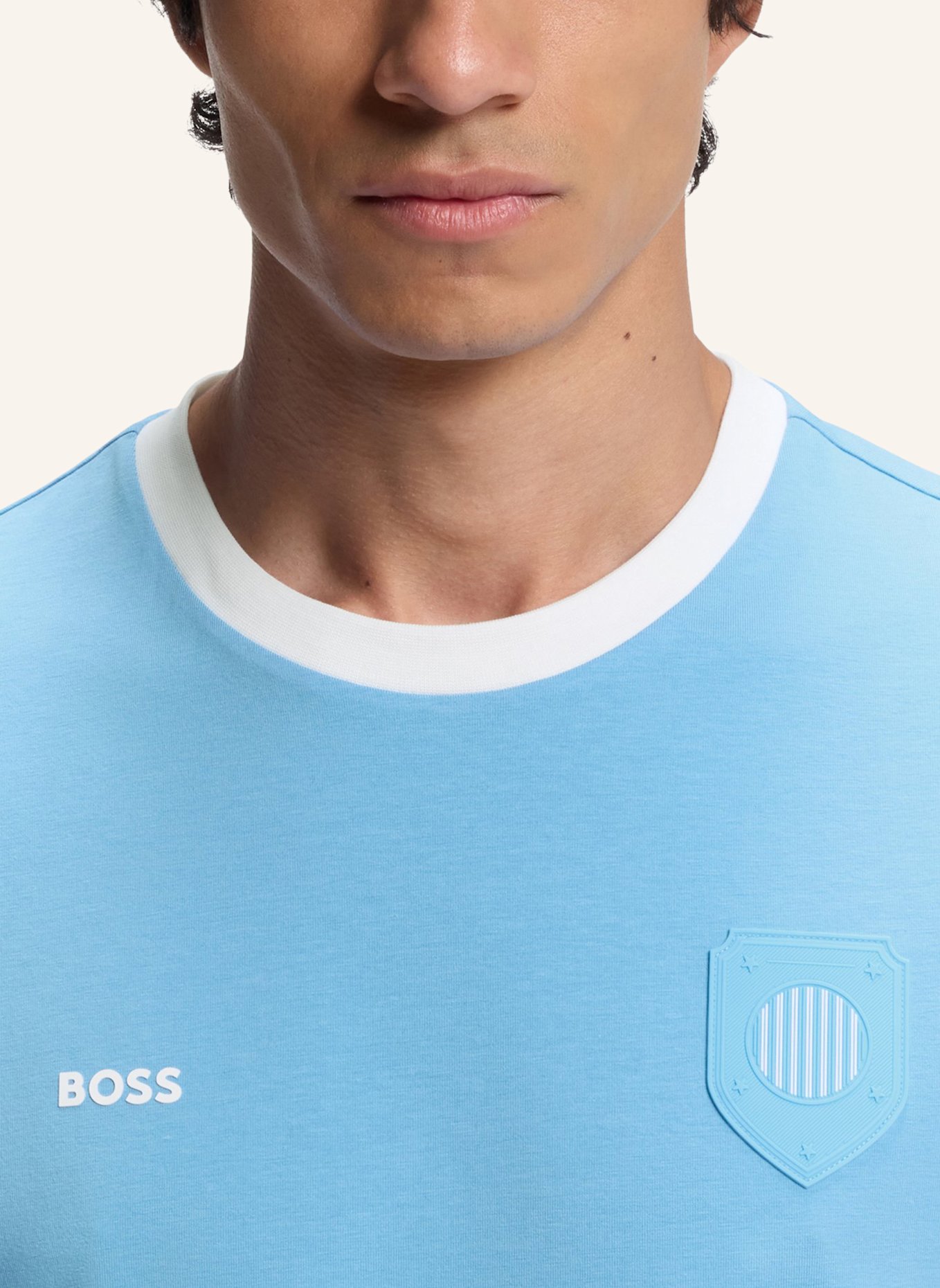 BOSS T-Shirt TS_BB BC LUX TEE Regular Fit: HELLBLAU