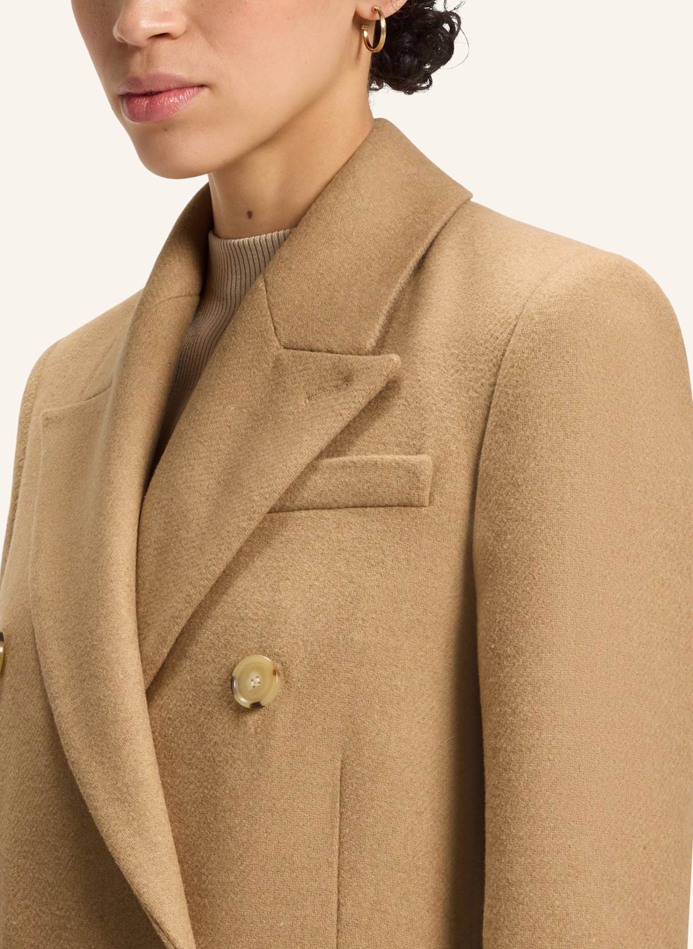 BOSS Klassischer Mantel CALLAF Regular Fit: BEIGE