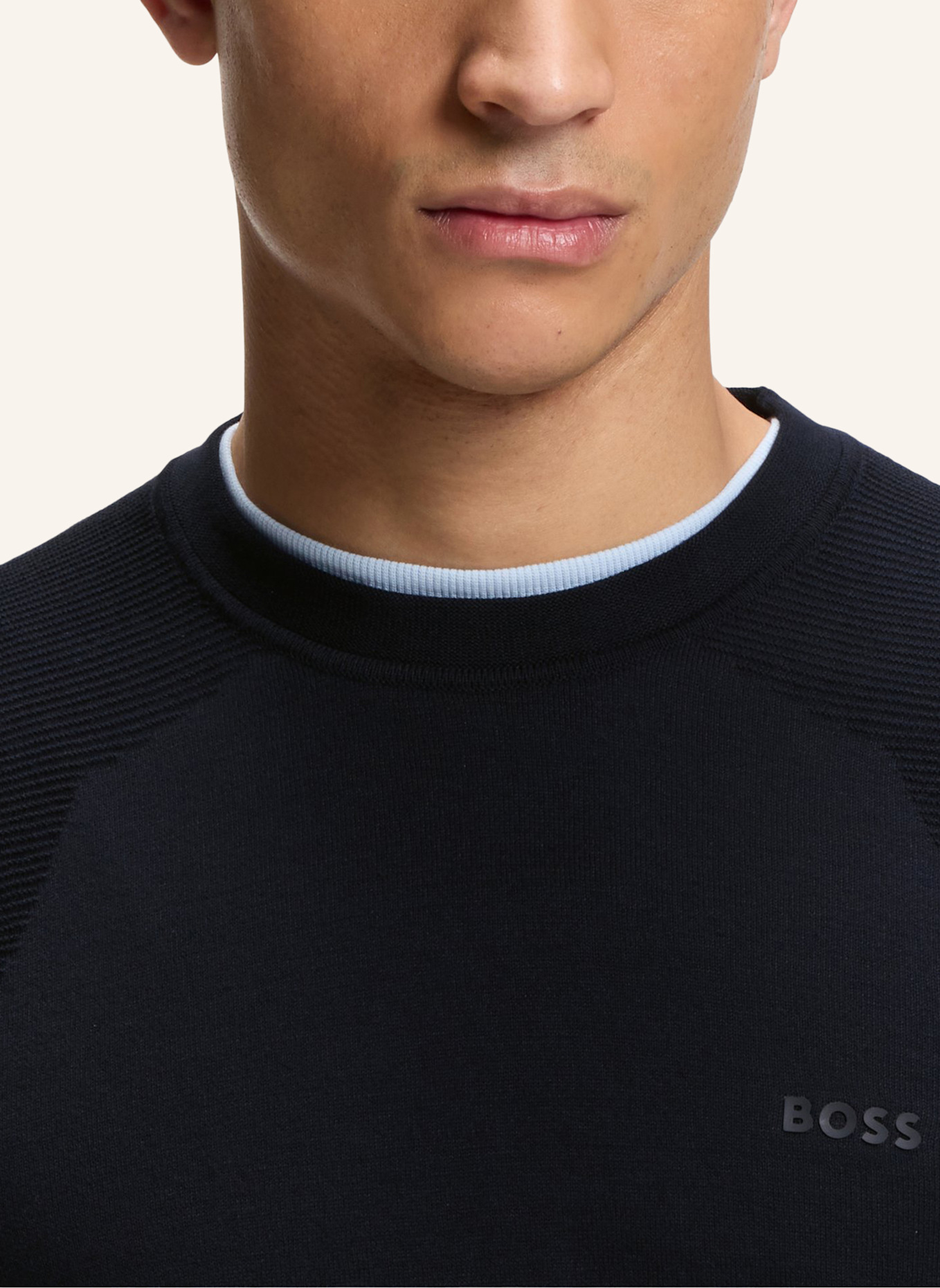 BOSS Pullover KN_MOMENTUM-LITE CN Regular Fit: DUNKELBLAU