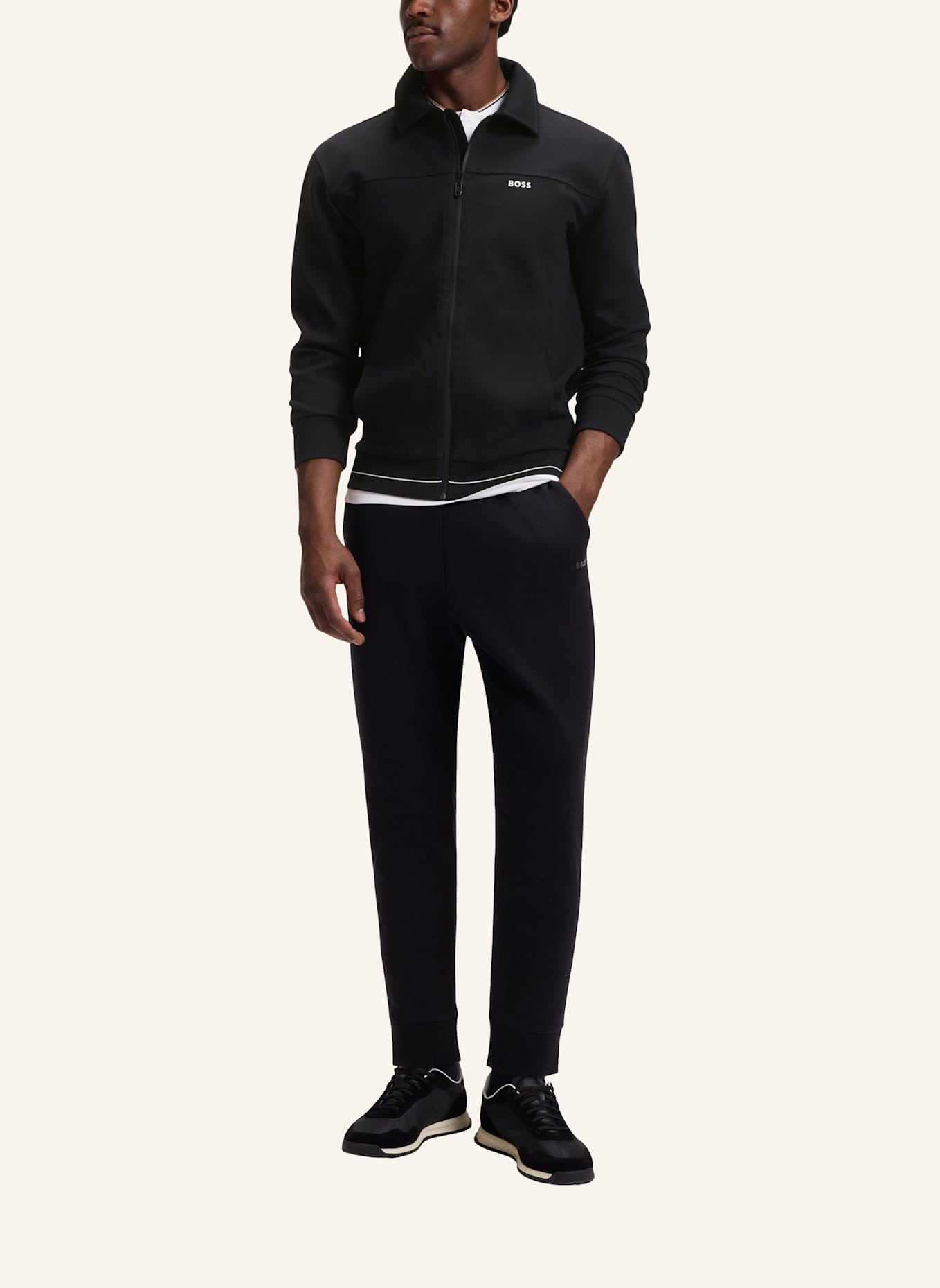 BOSS Sweatshirt SW_MEMBER FZ Relaxed Fit: SCHWARZ