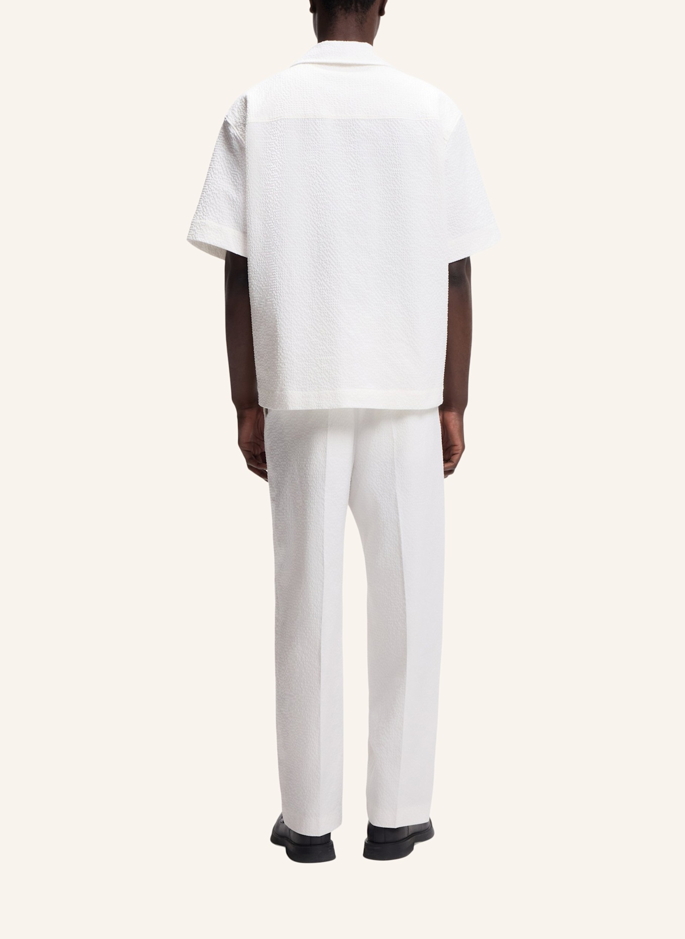 HUGO Casual Hemd ESPINO Oversize Fit: WEISS