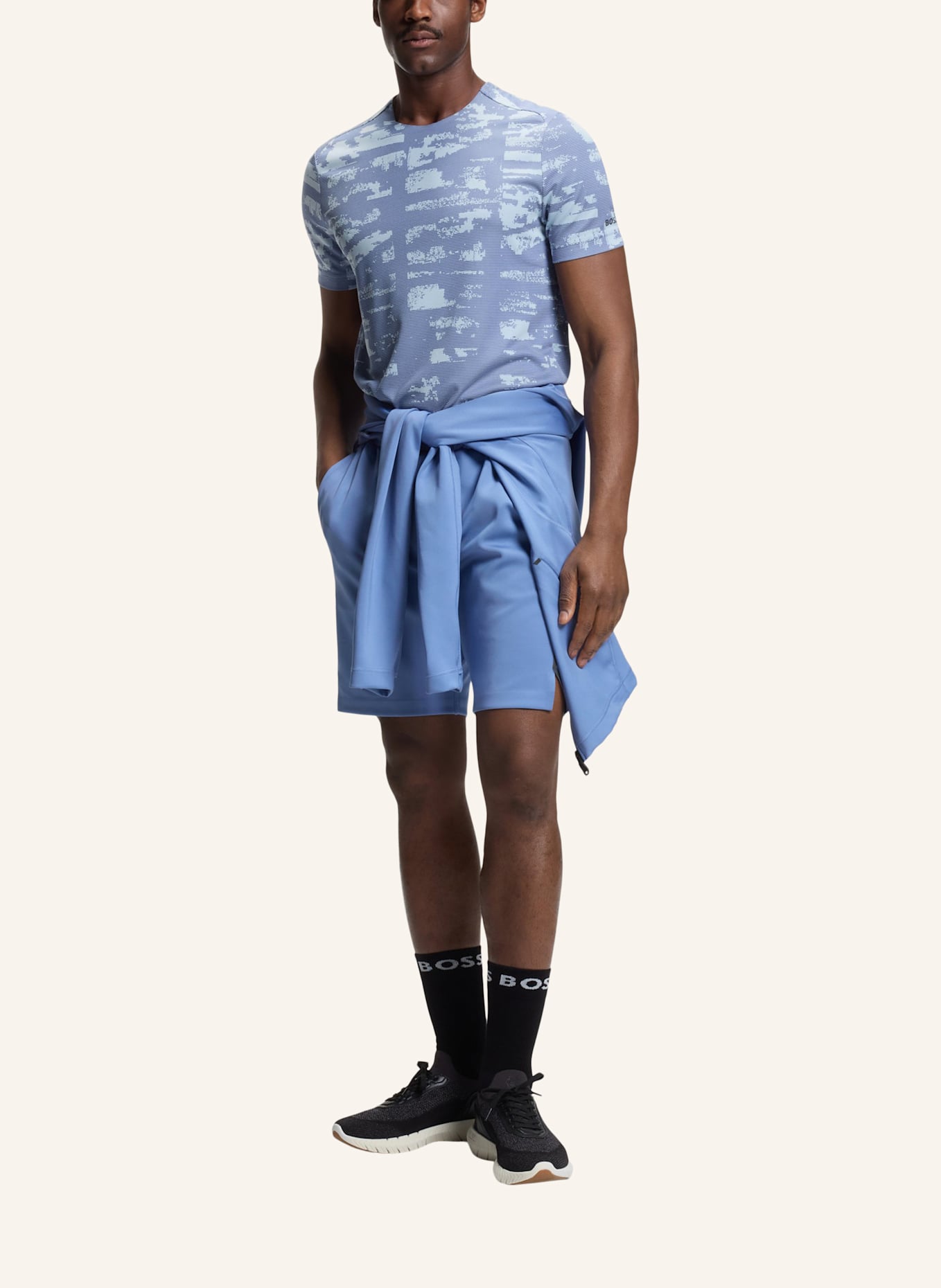 BOSS T-Shirt TS_ACTIVE REPEAT Slim Fit: HELLBLAU