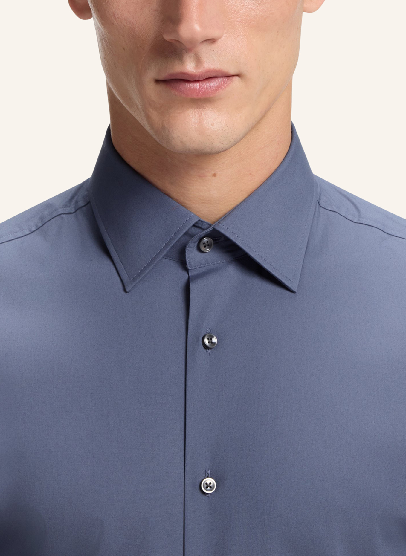 BOSS Hemd HANK Slim Fit: BLAU/ HELLBLAU