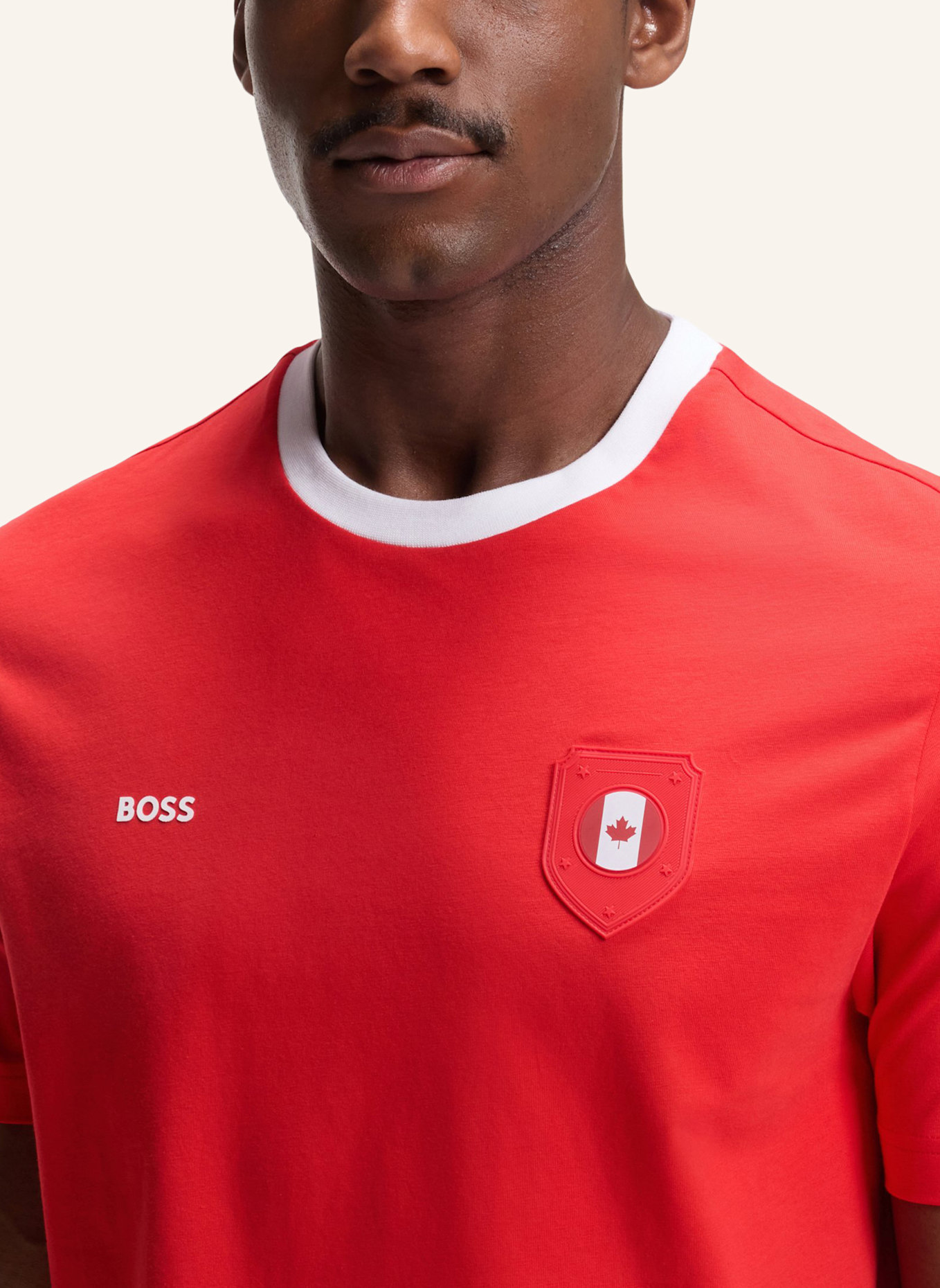 BOSS T-Shirt TS_BB BC LUX TEE Regular Fit: DUNKELROT