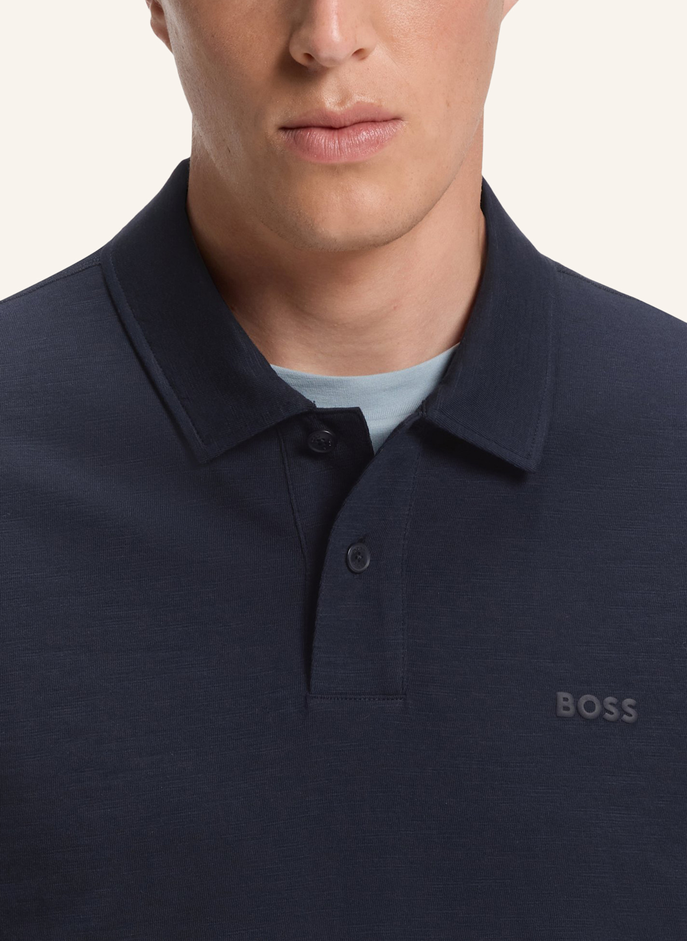 BOSS Poloshirt PE_SLUB_Z Regular Fit: DUNKELBLAU
