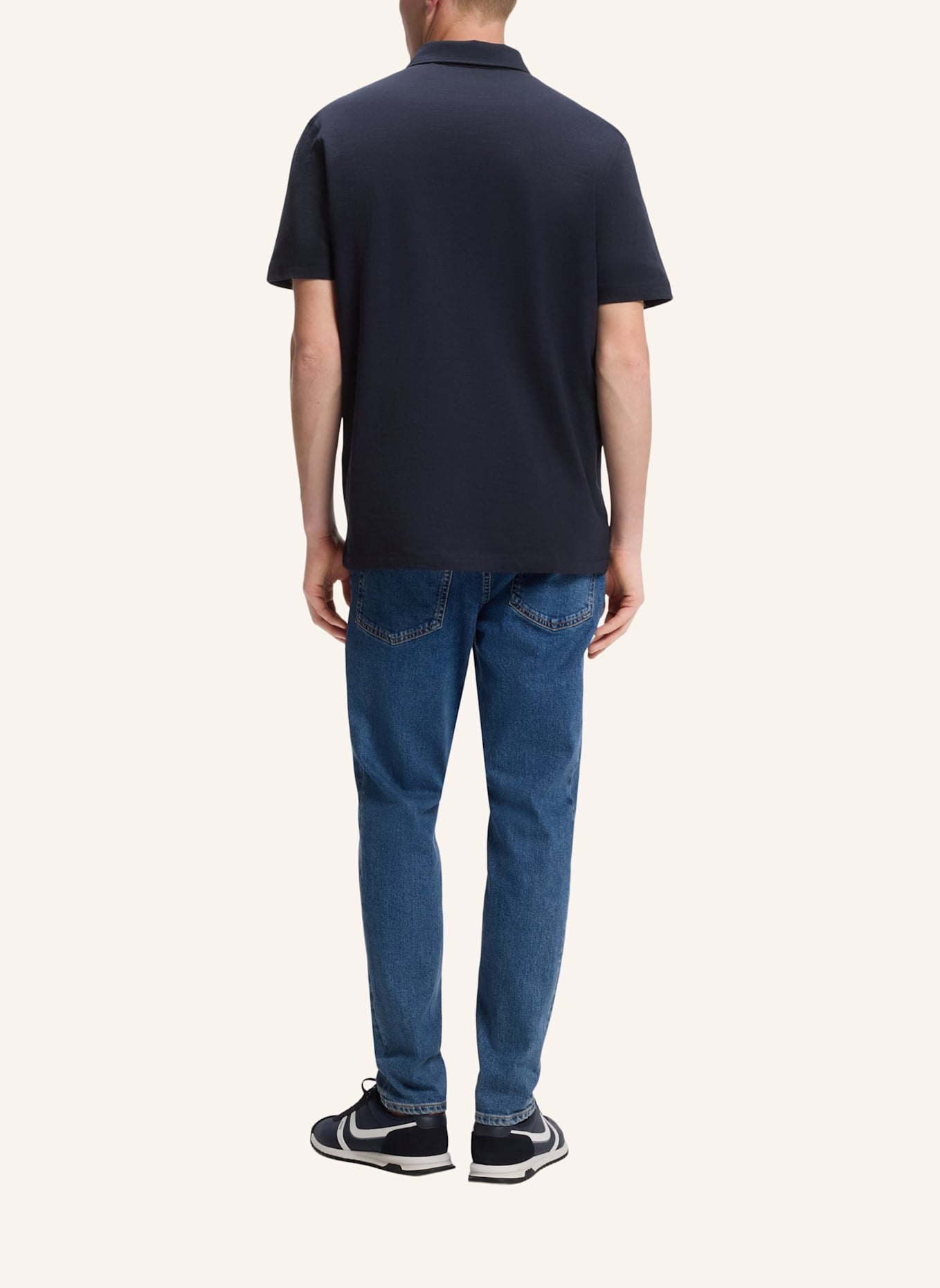 BOSS Poloshirt PE_SLUB_Z Regular Fit: DUNKELBLAU