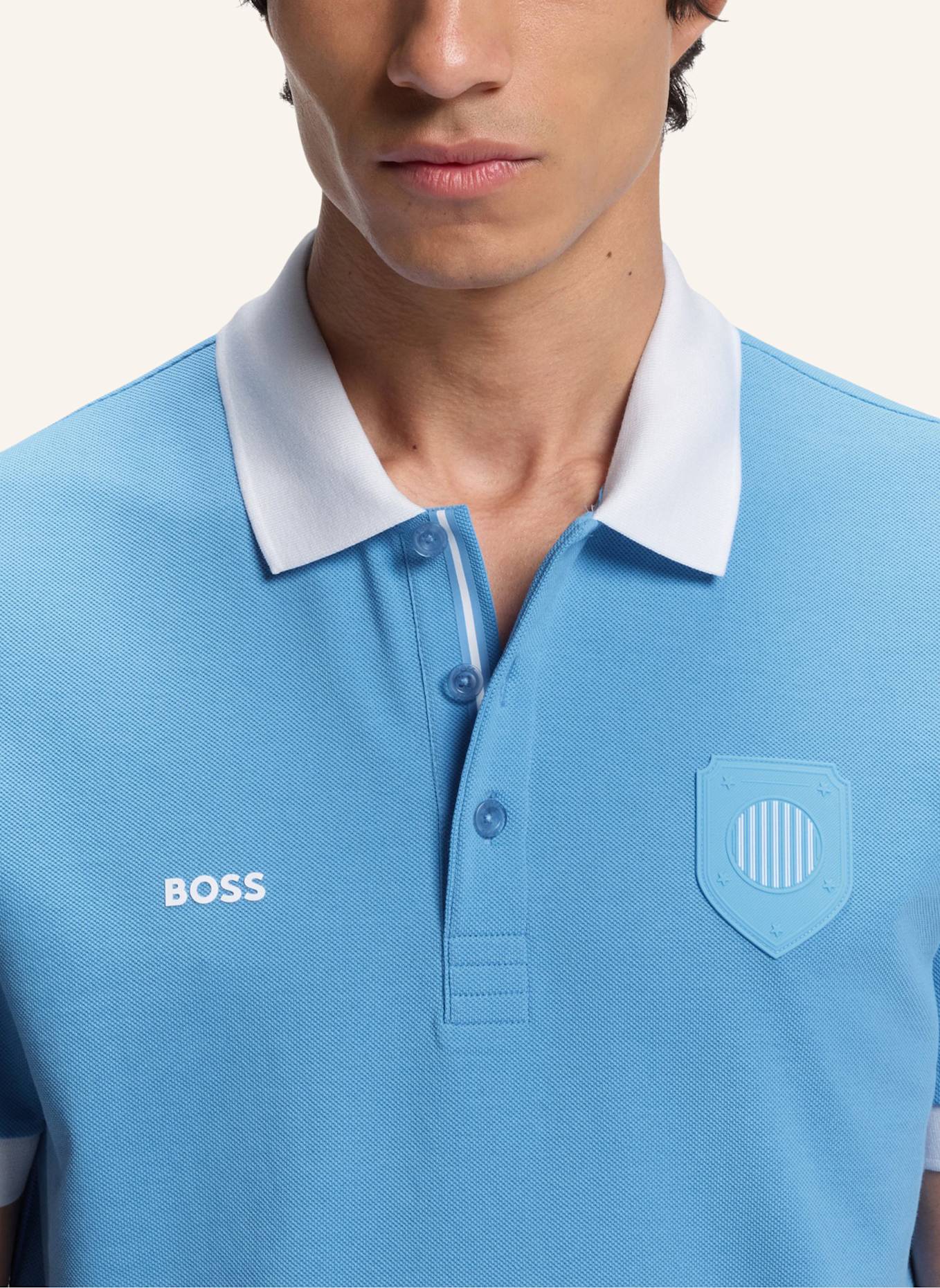 BOSS Poloshirt PL_BB BC LUX PADDY Regular Fit: HELLBLAU