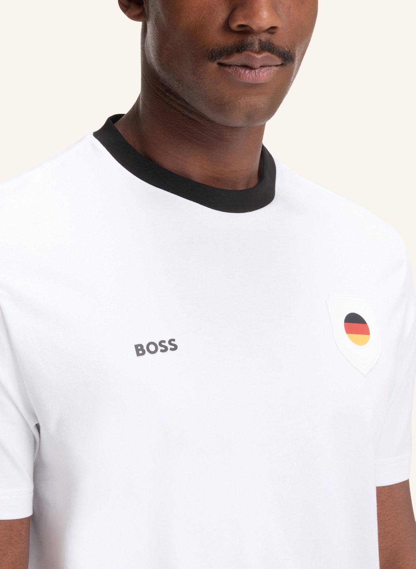 BOSS Gewebte Cap POULIN-BC D'LUX-FLAG: WEISS