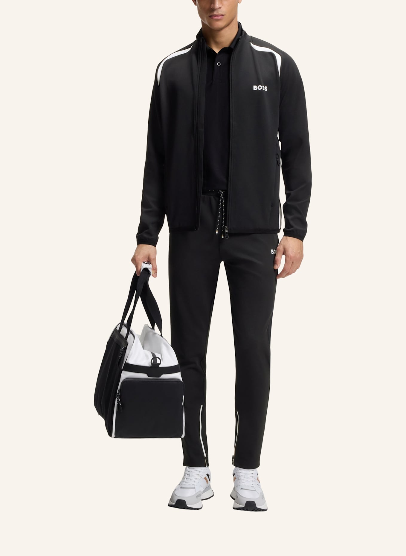 BOSS Sweatshirt SW_TOC SPIN FZ Regular Fit: SCHWARZ