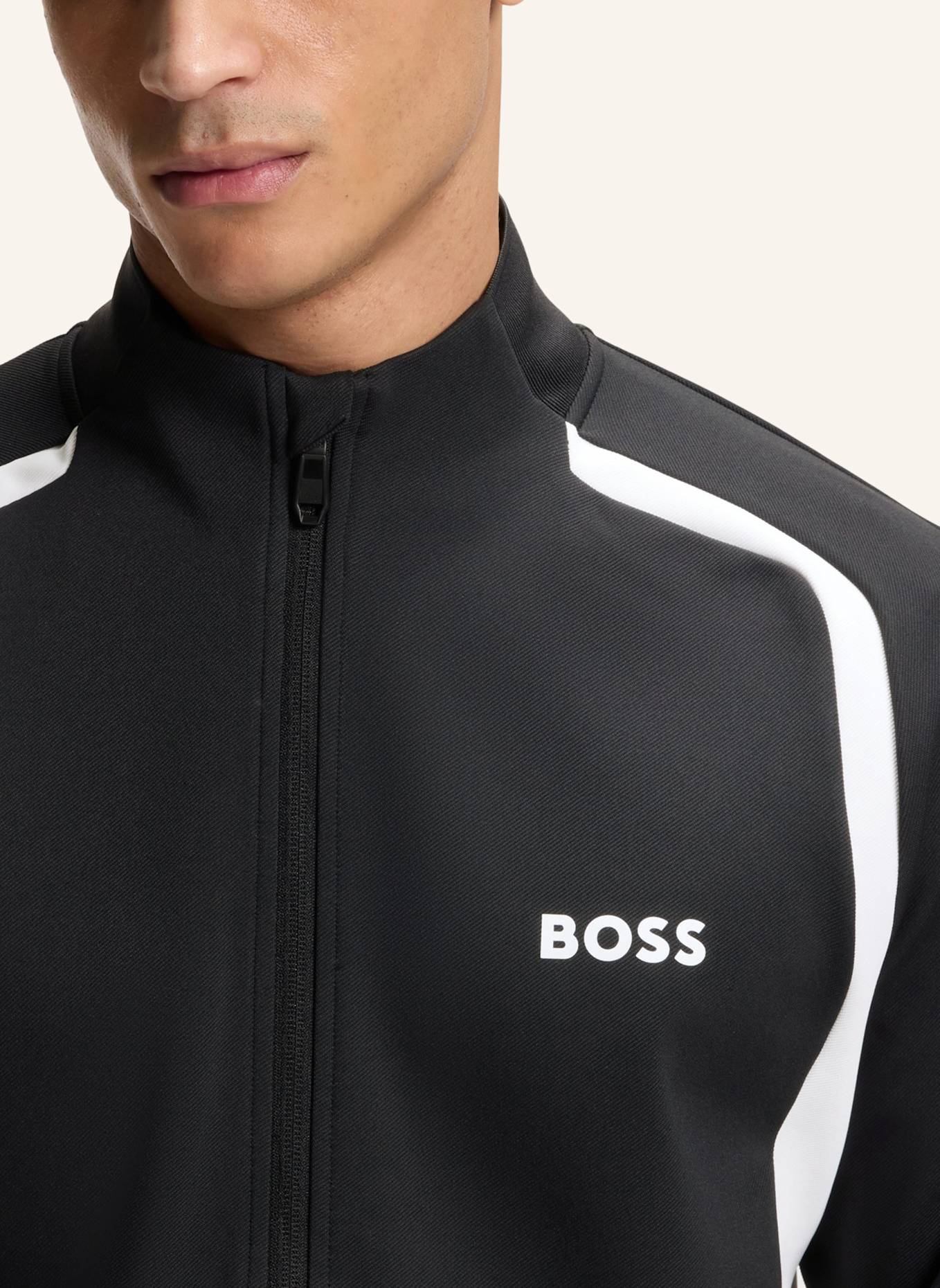 BOSS Sweatshirt SW_TOC SPIN FZ Regular Fit: SCHWARZ