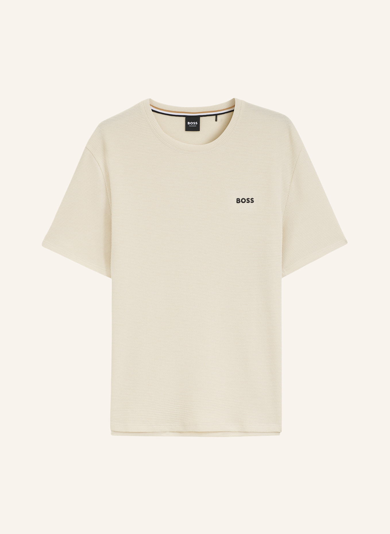 BOSS Pyjama-Oberteil WAFFLE T-SHIRT Regular Fit: WEISS