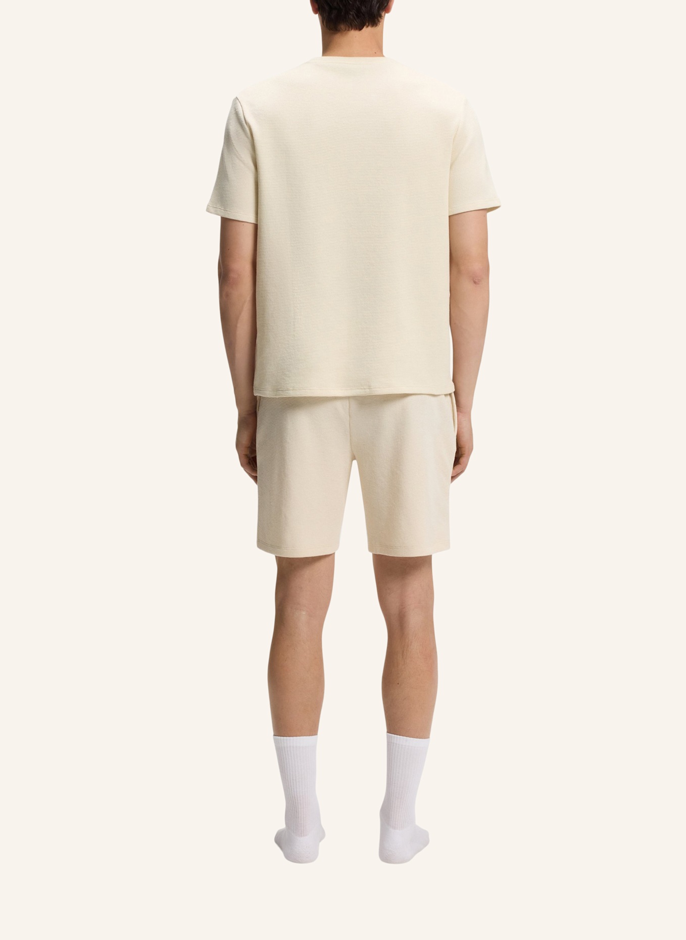 BOSS Pyjama-Oberteil WAFFLE T-SHIRT Regular Fit: WEISS