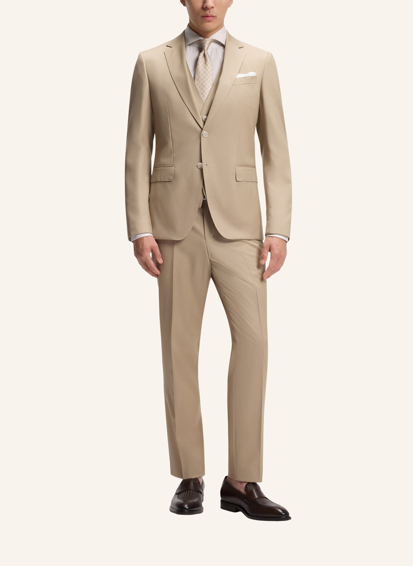 BOSS Business Hemd H-HANK-SP-B1-C1-261 Slim Fit: BEIGE