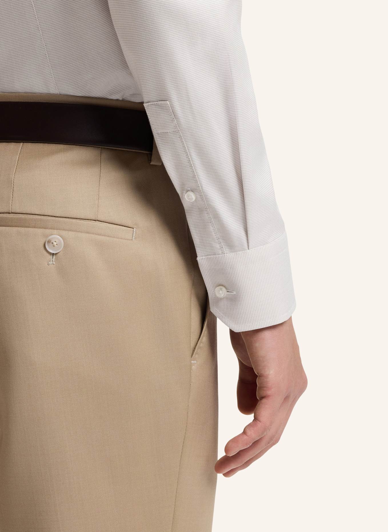 BOSS Business Hemd H-HANK-SP-B1-C1-261 Slim Fit: BEIGE