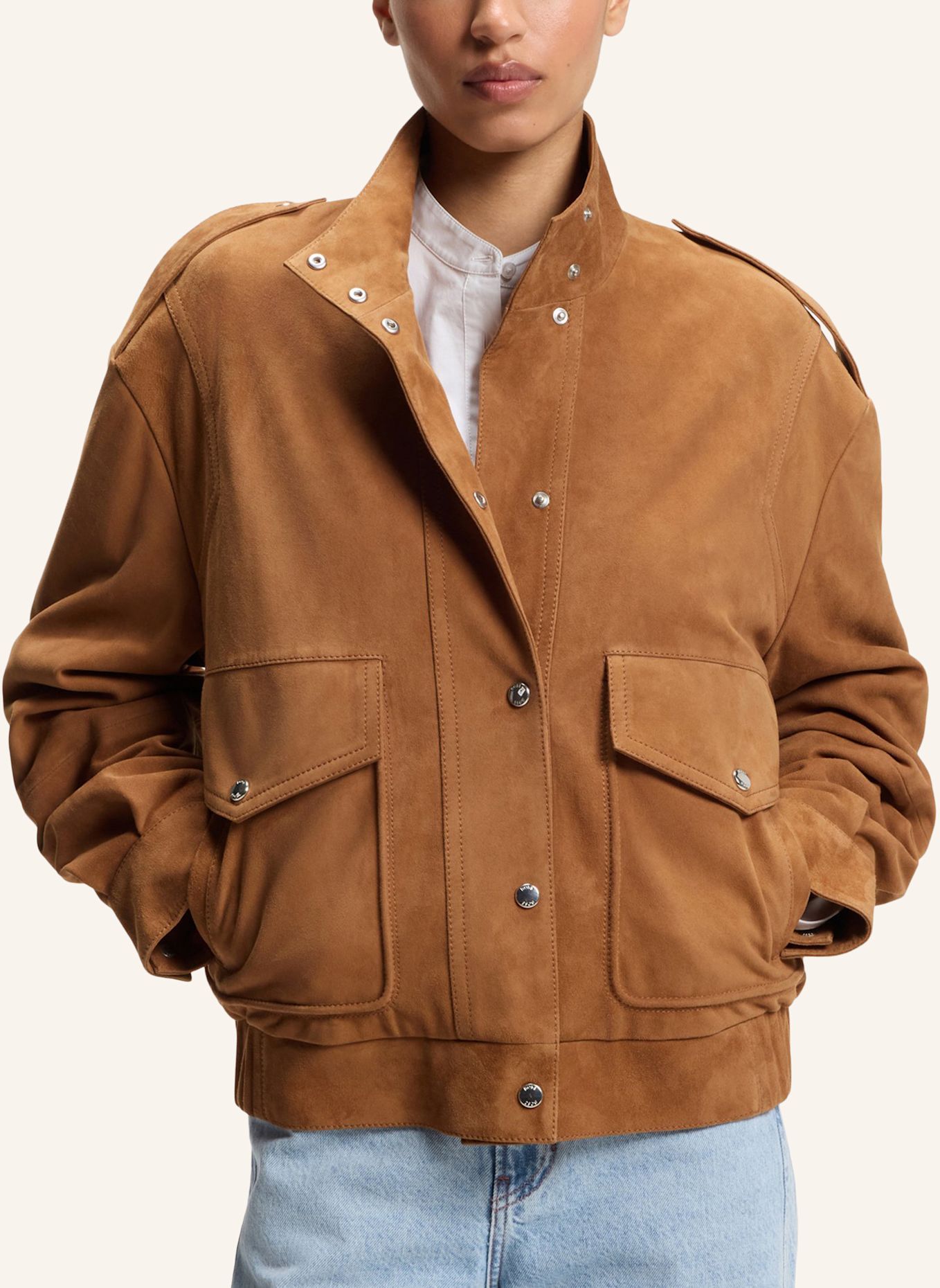 BOSS Leather C_SABEA Relaxed Fit: BRAUN