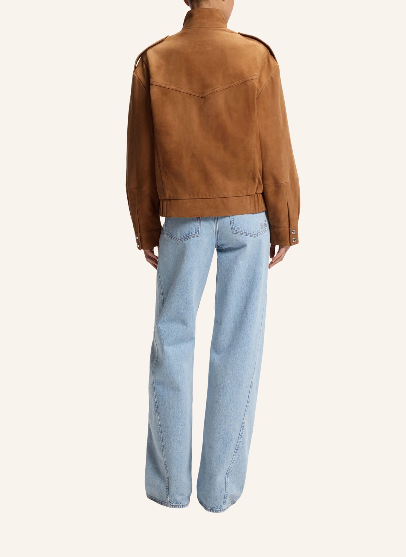 BOSS Lederjacke C_SABEA Relaxed Fit: BRAUN