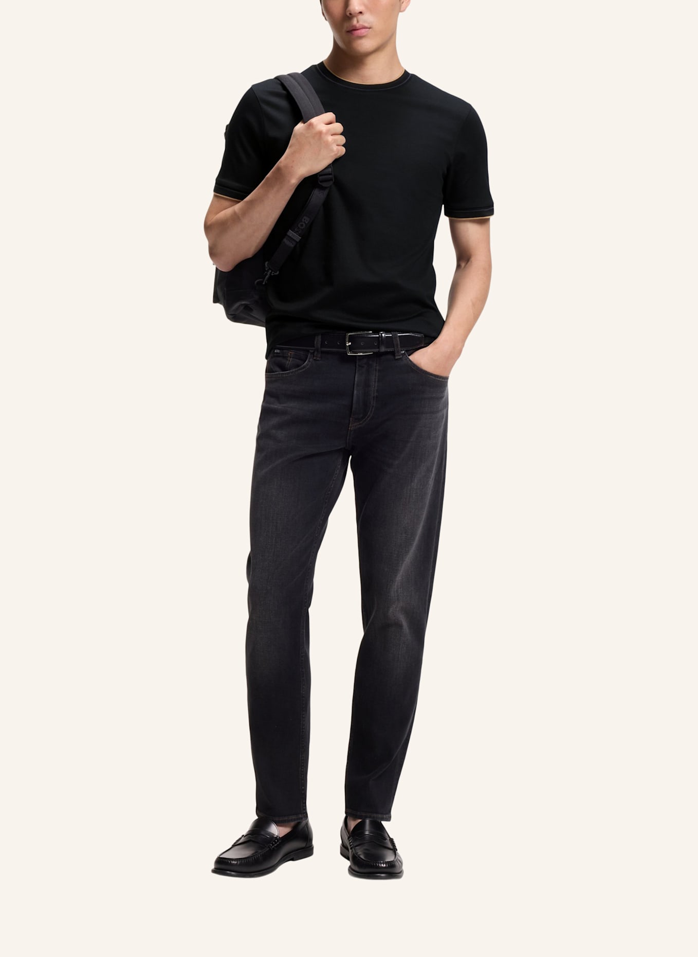 BOSS T-Shirt H-TESSLER 195 Slim Fit: SCHWARZ
