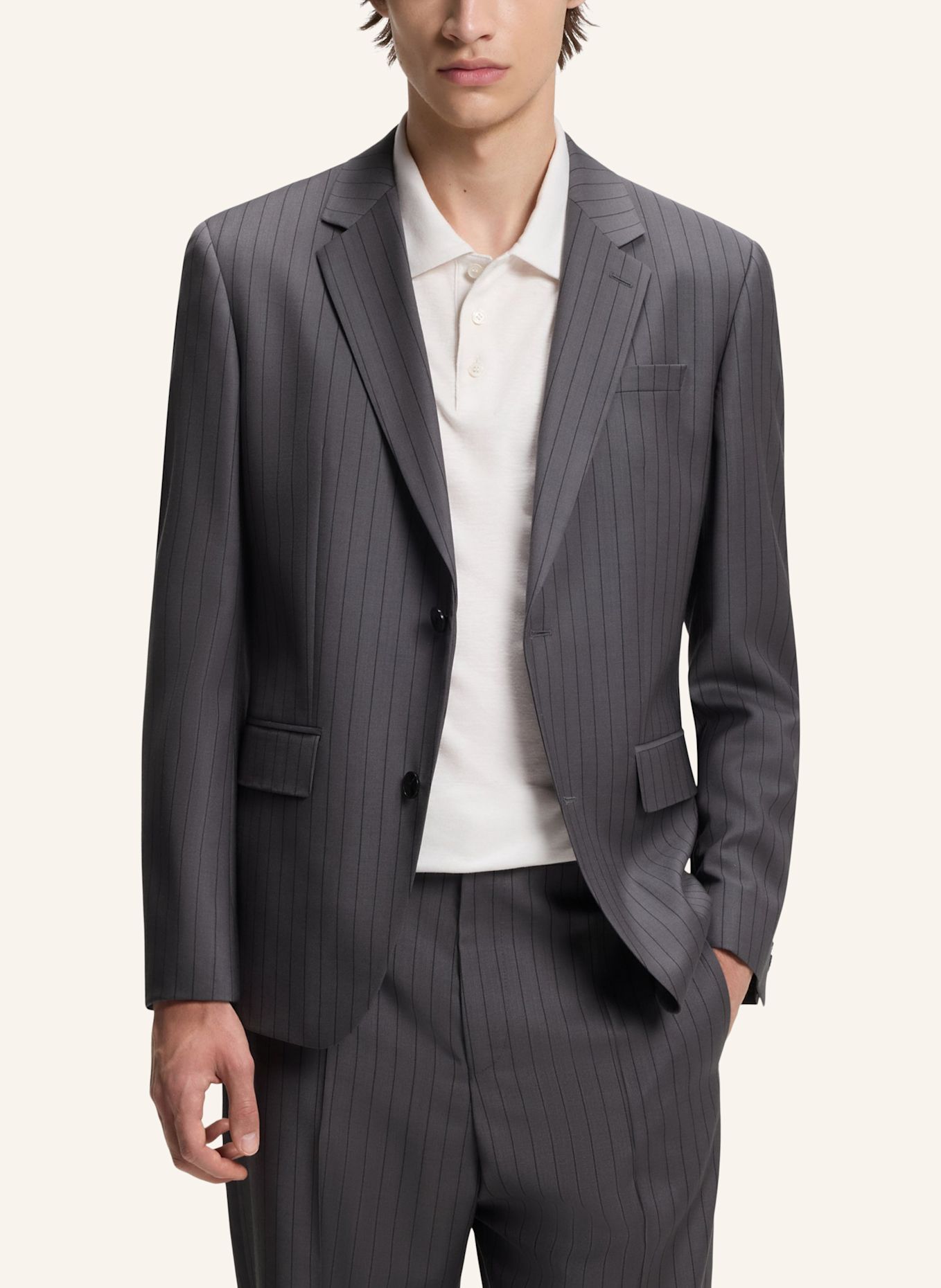 HUGO Anzug HENRY-GATUR263X Slim Fit: DUNKELGRAU