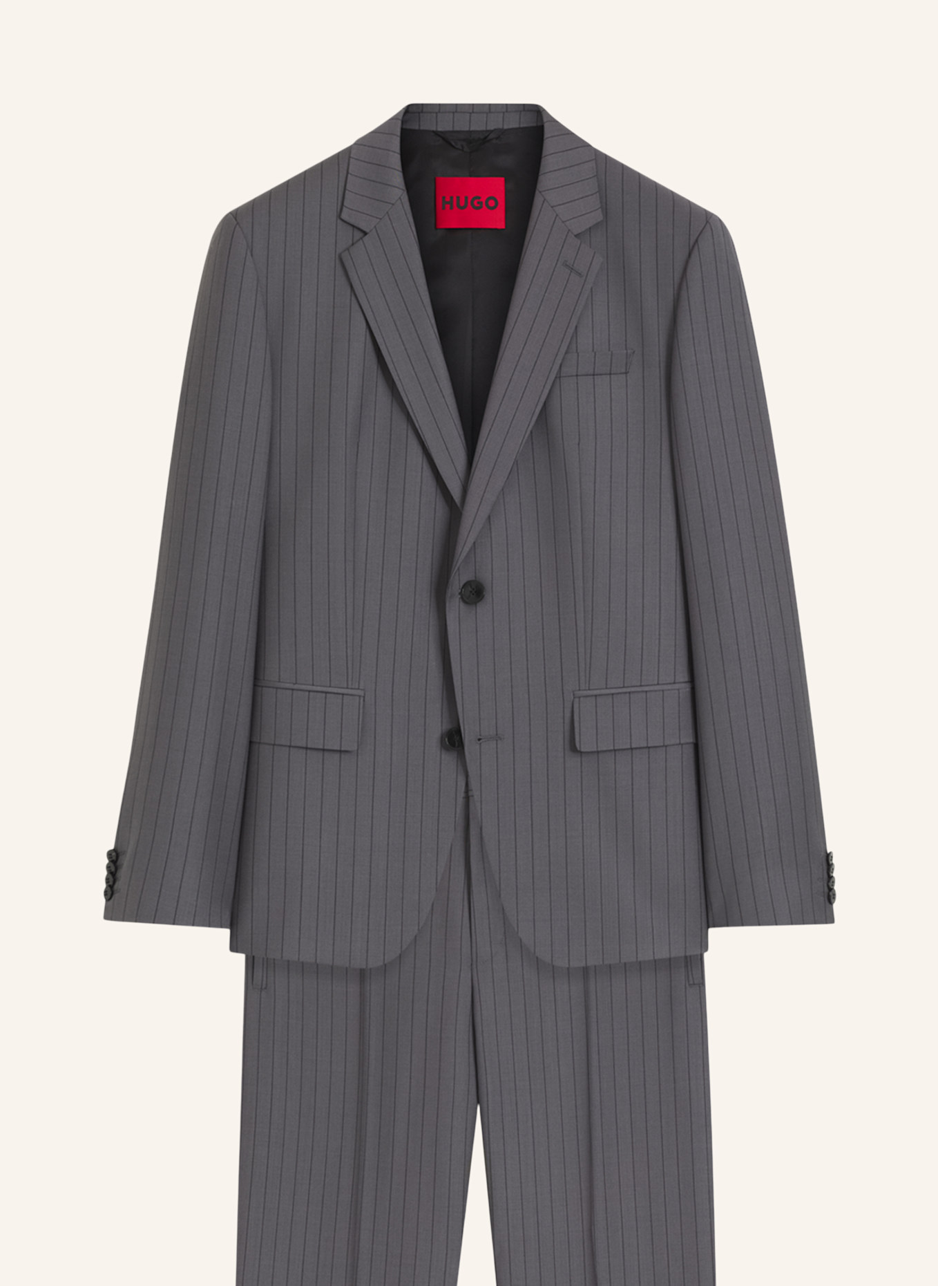 HUGO Business Anzug HENRY-GATUR263X Slim Fit: DUNKELGRAU