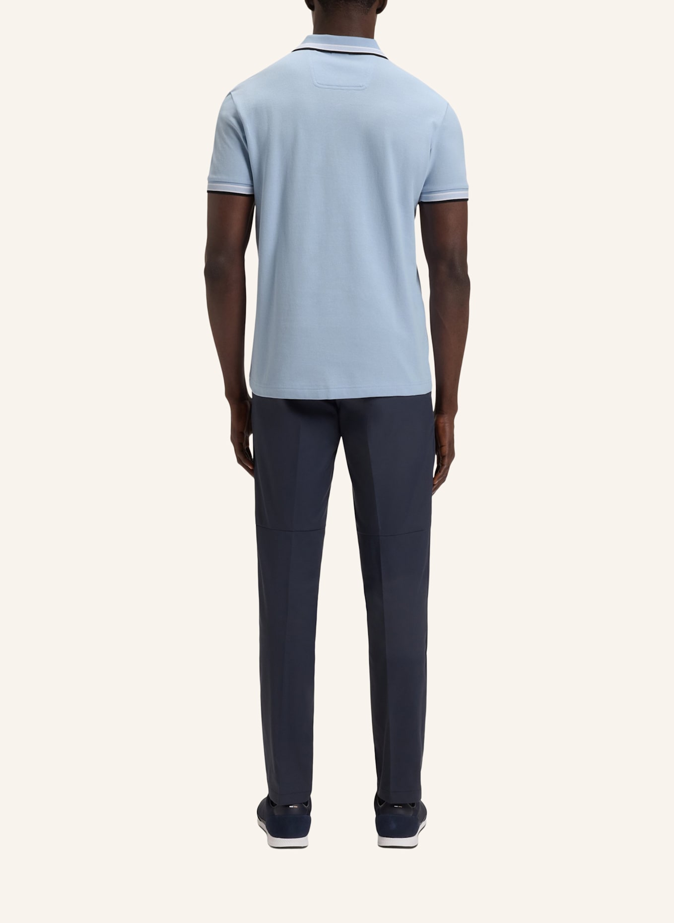 BOSS Piqué-Poloshirt PADDY CURVED Regular Fit: HELLBLAU